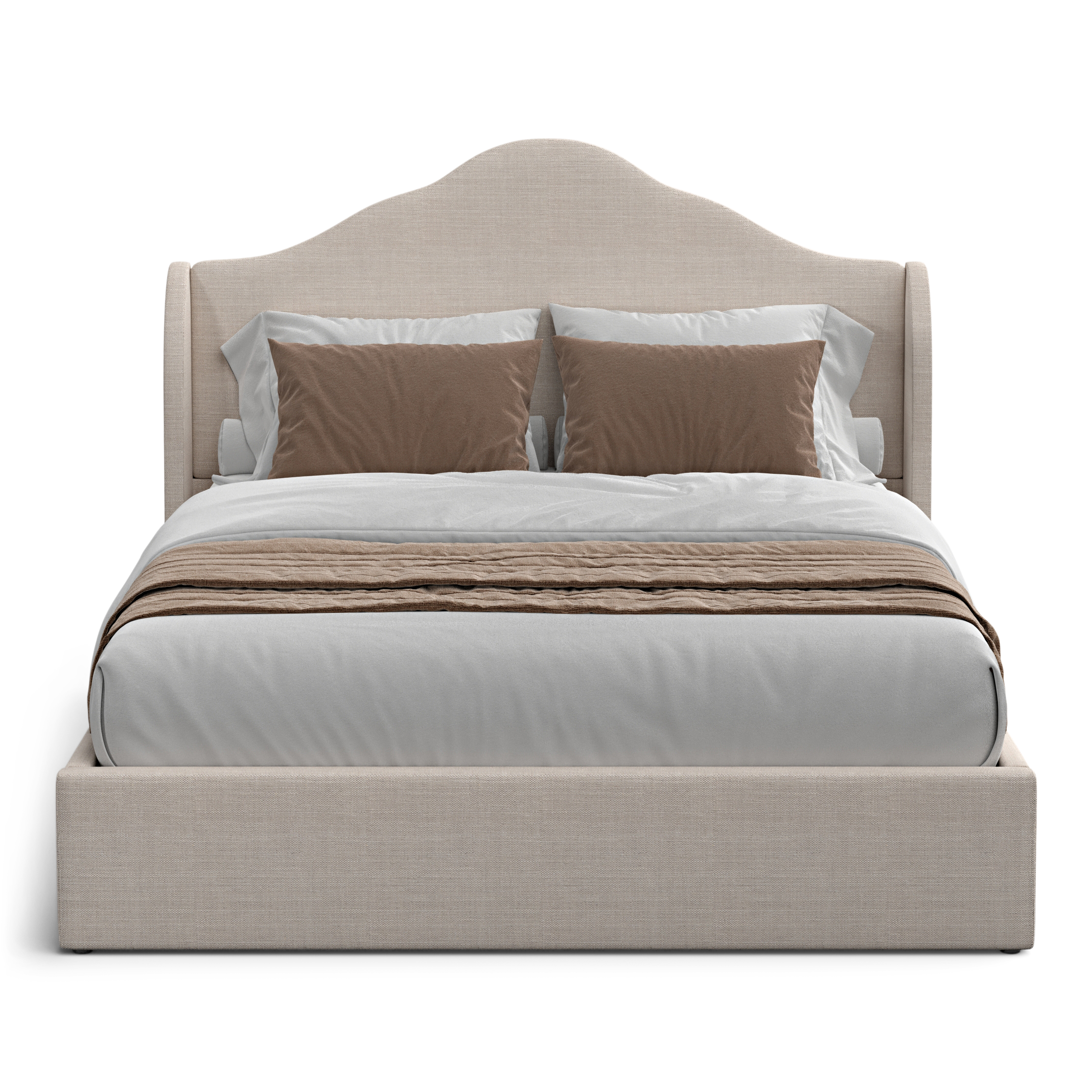 Ellis Queen Camelback Wing Bed Natural