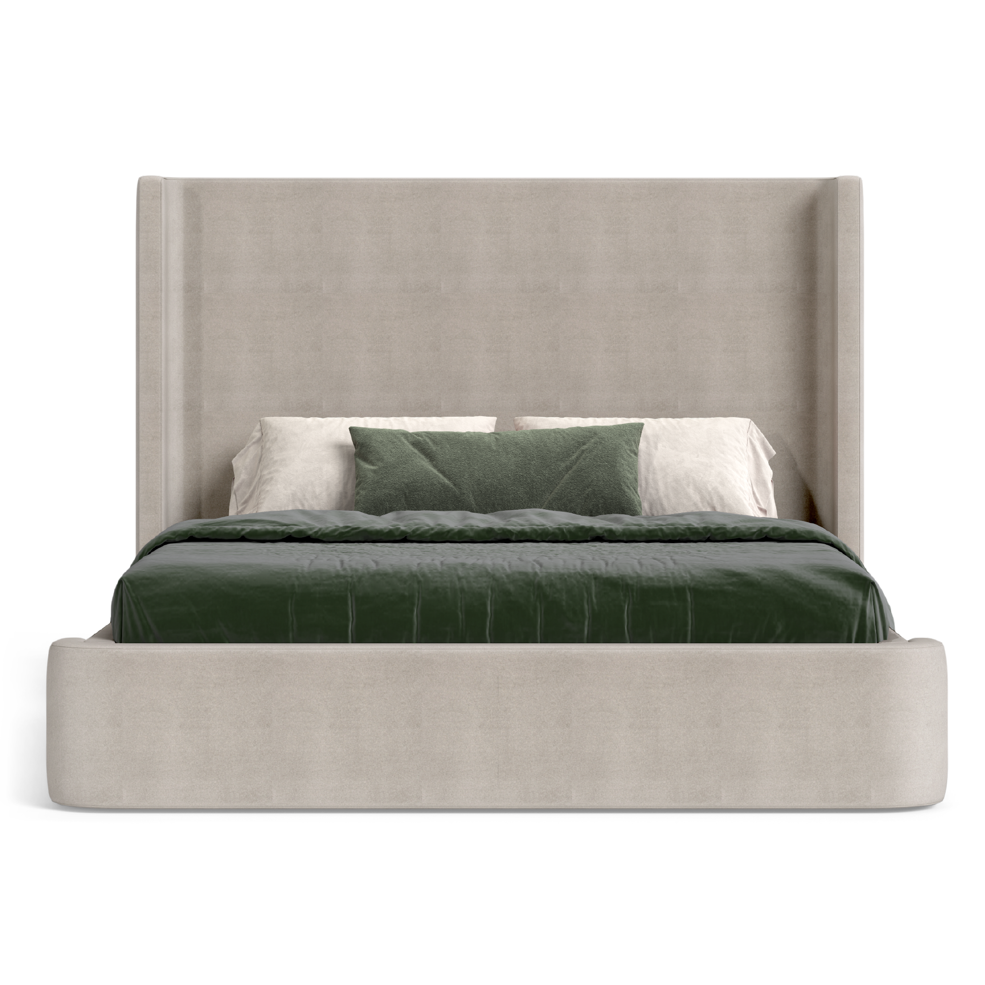 Hayes Upholstered Wingback Bed