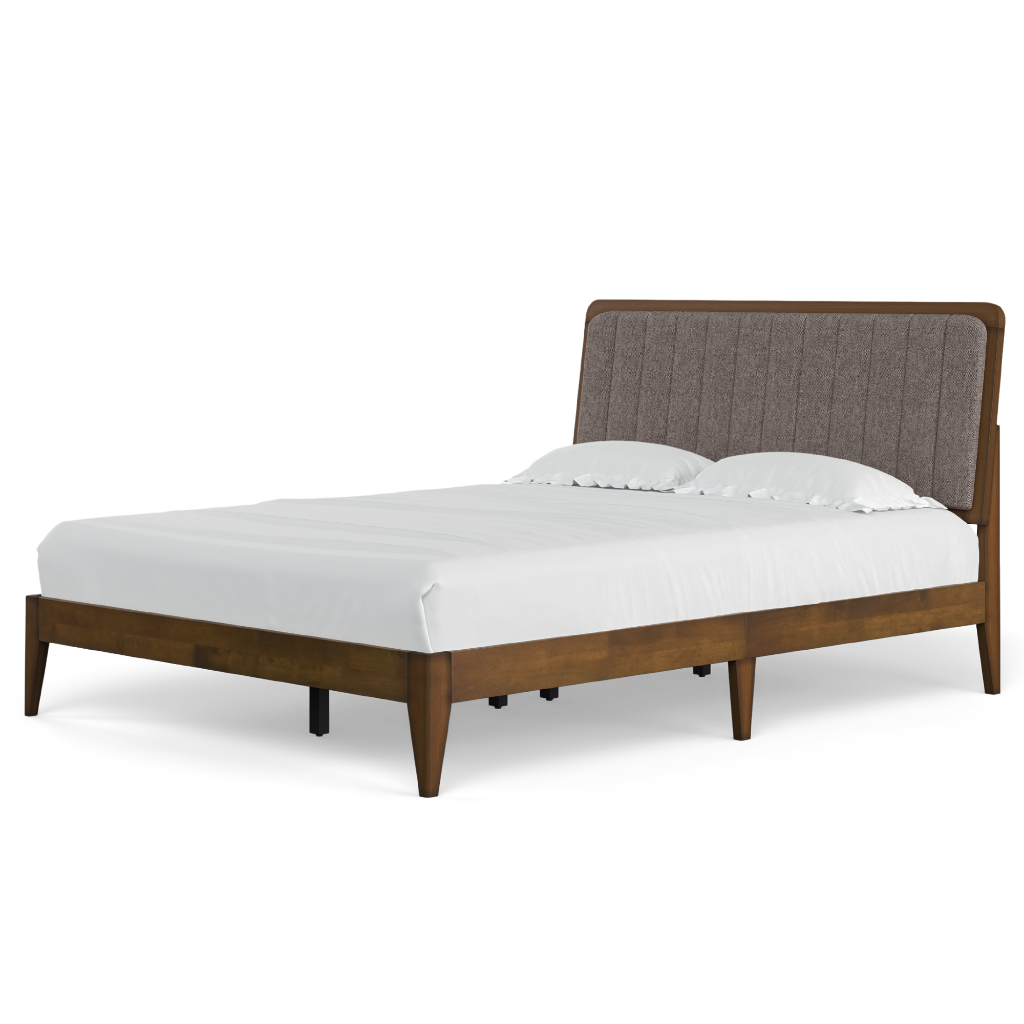 Raven Mid-Century Modern Solid Wood Bed