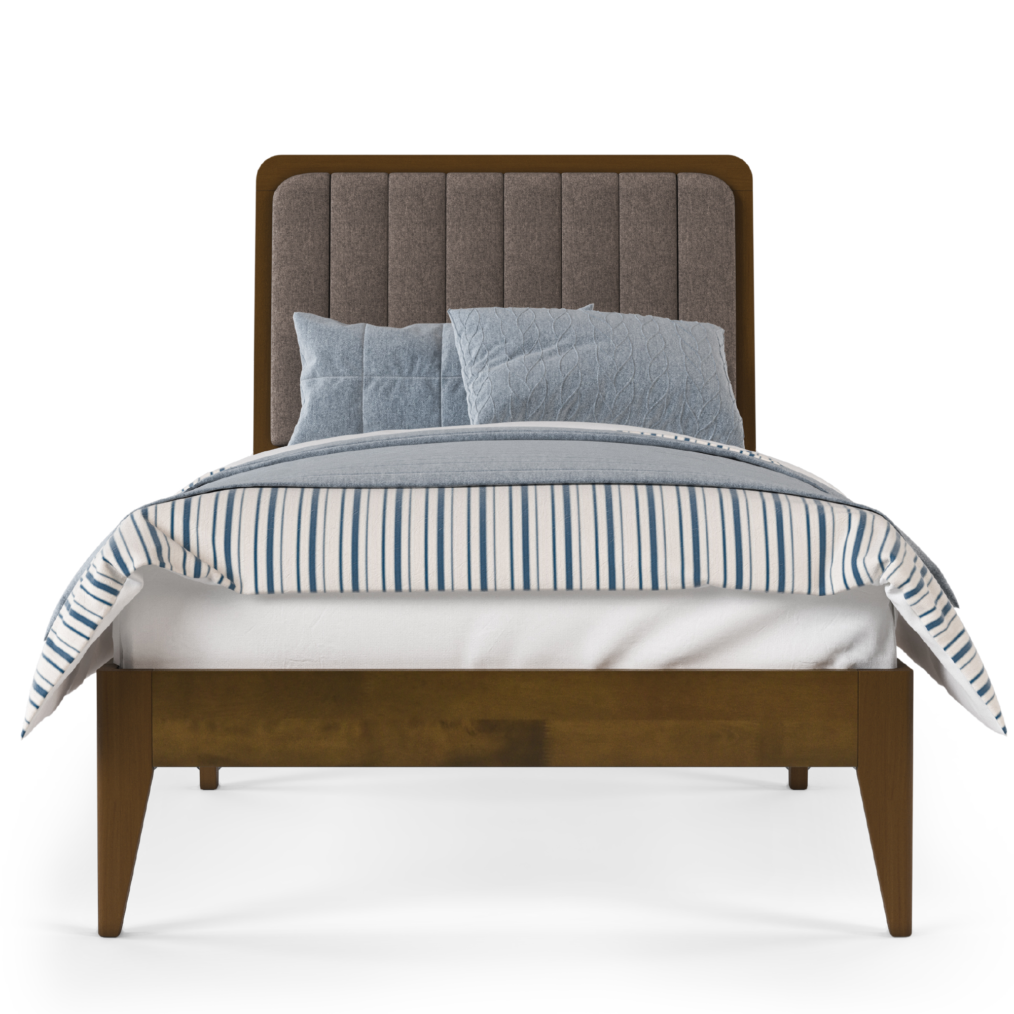 Raven Mid-Century Modern Solid Wood Bed