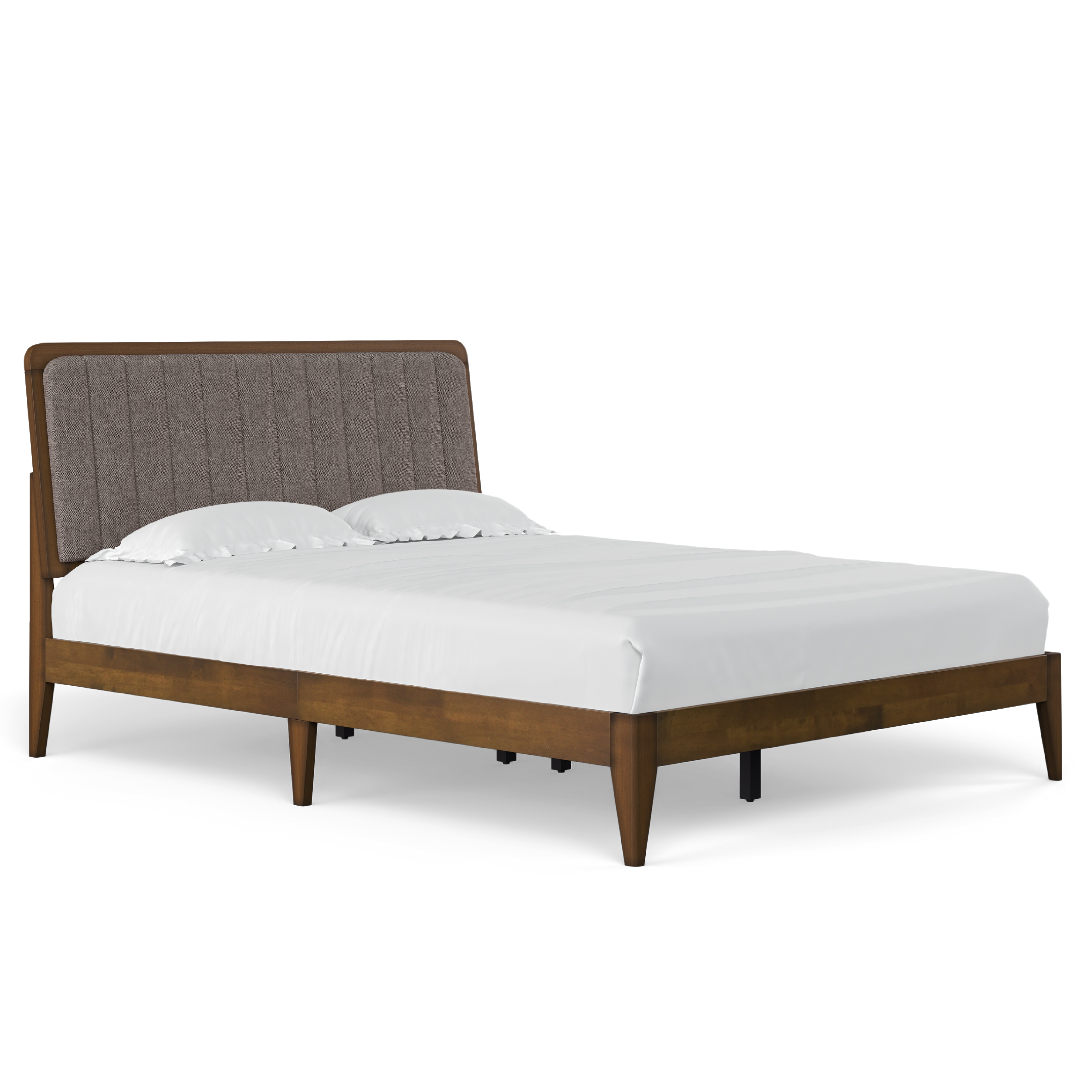 Raven Mid-Century Modern Solid Wood Bed
