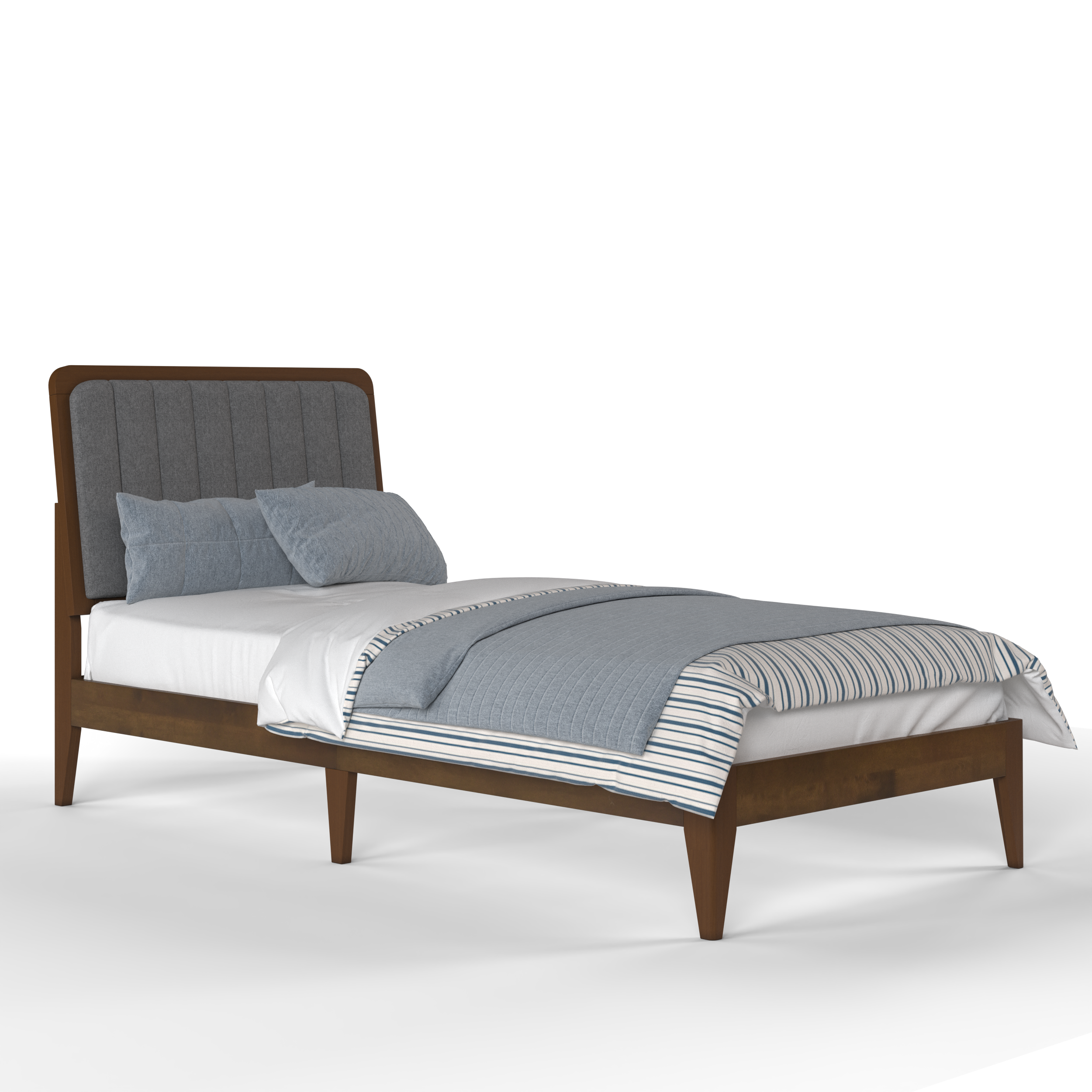 Raven Mid-Century Modern Solid Wood Bed