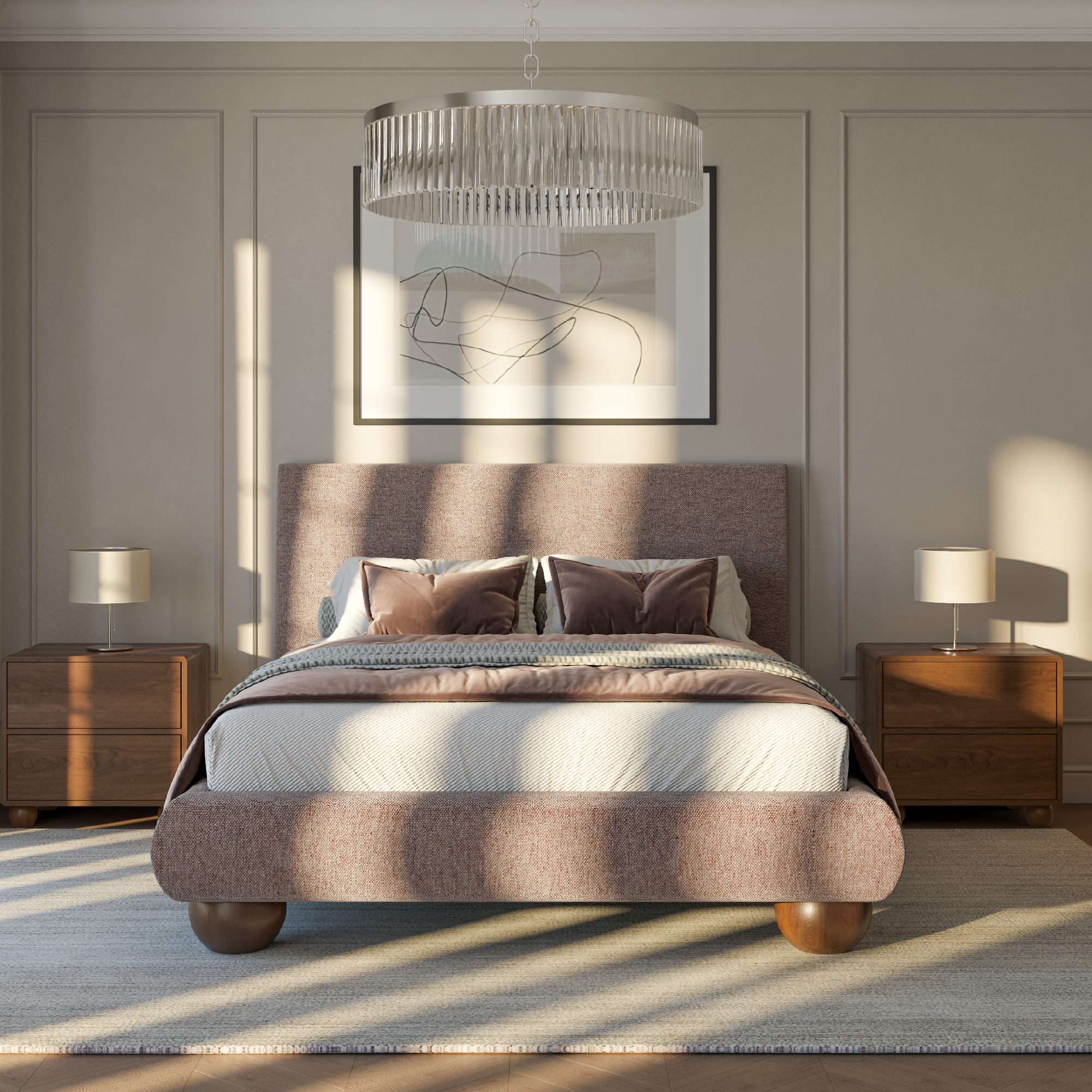 Roe Ball Leg Platform Bed