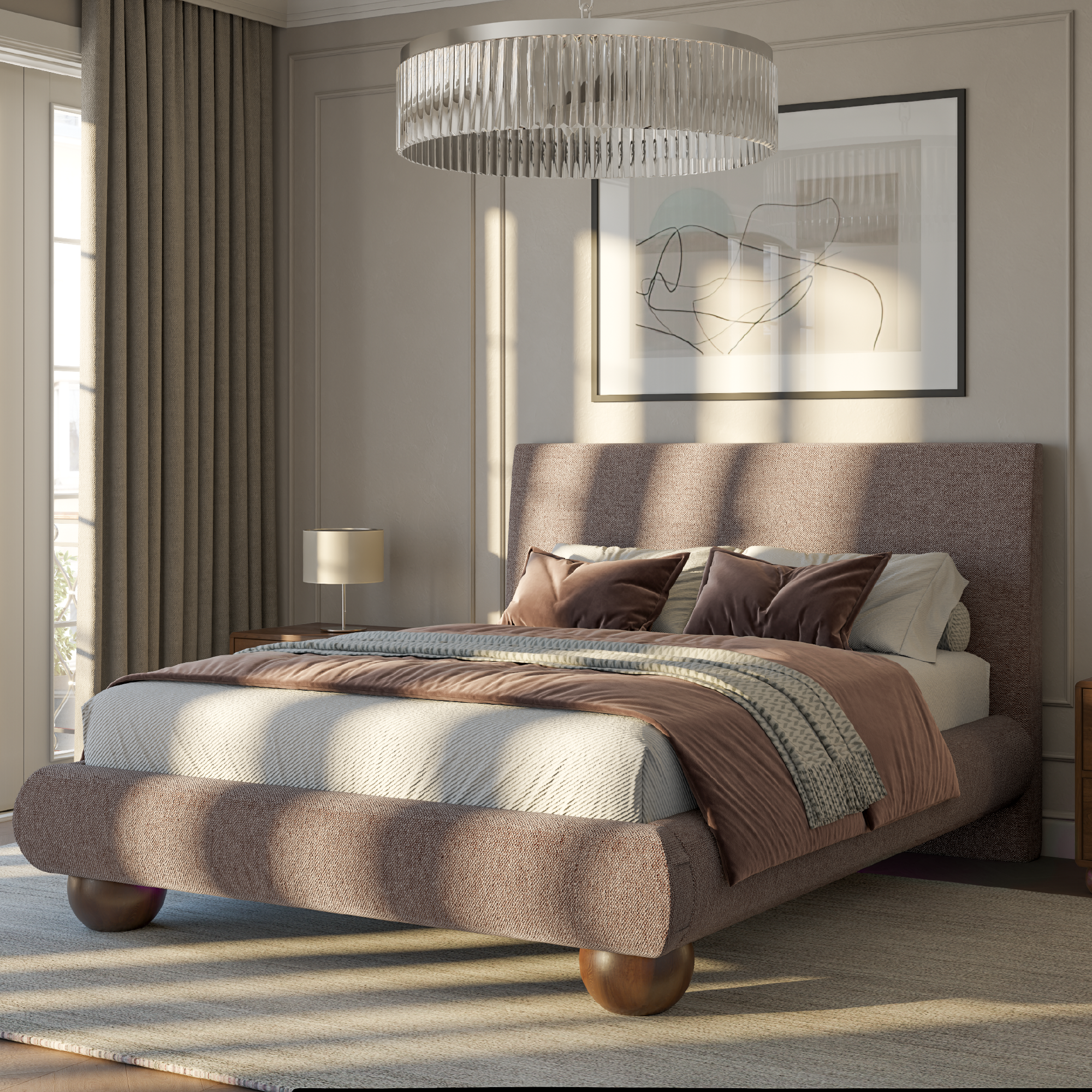 Roe Ball Leg Platform Bed