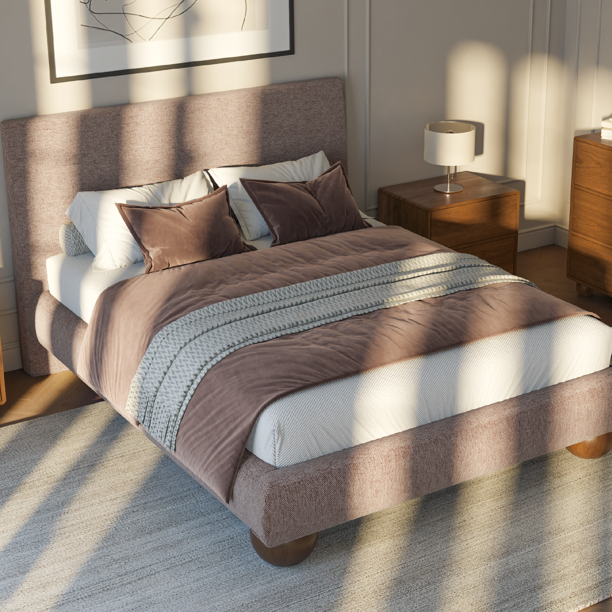 Roe Ball Leg Platform Bed
