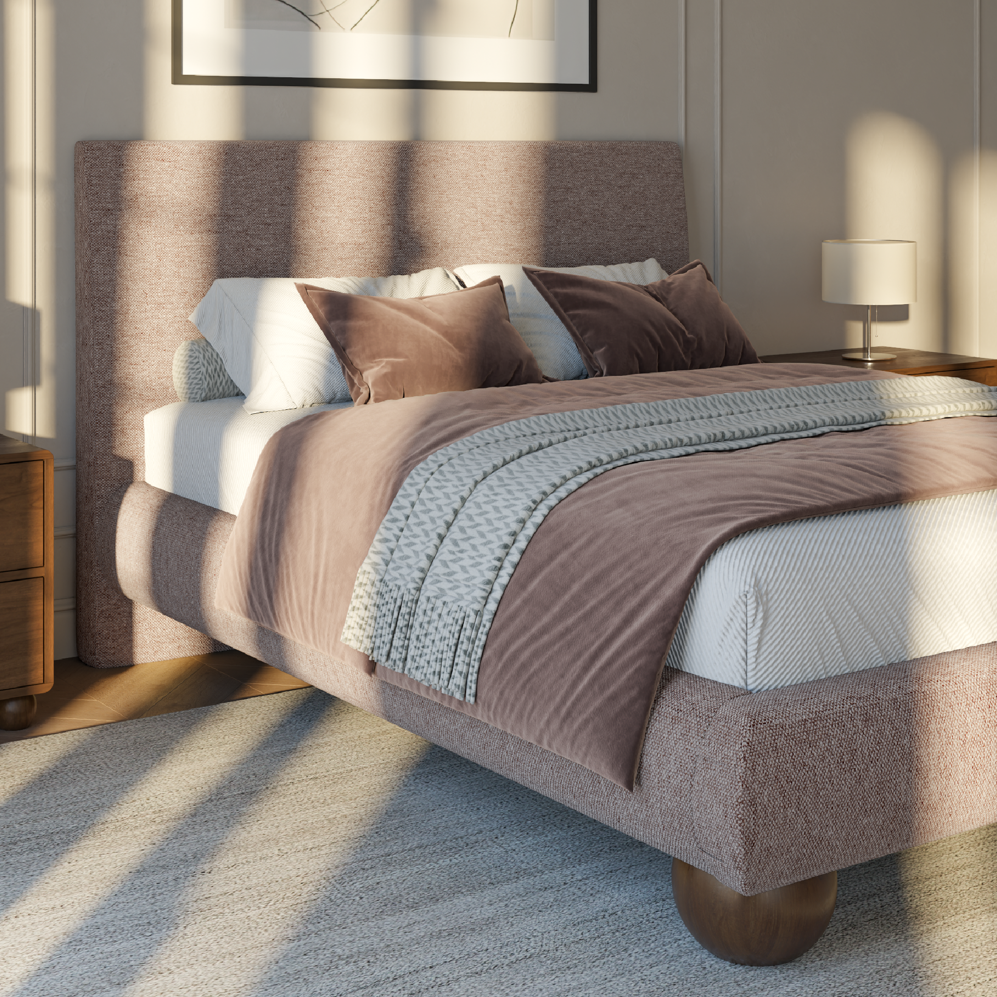 Roe Ball Leg Platform Bed