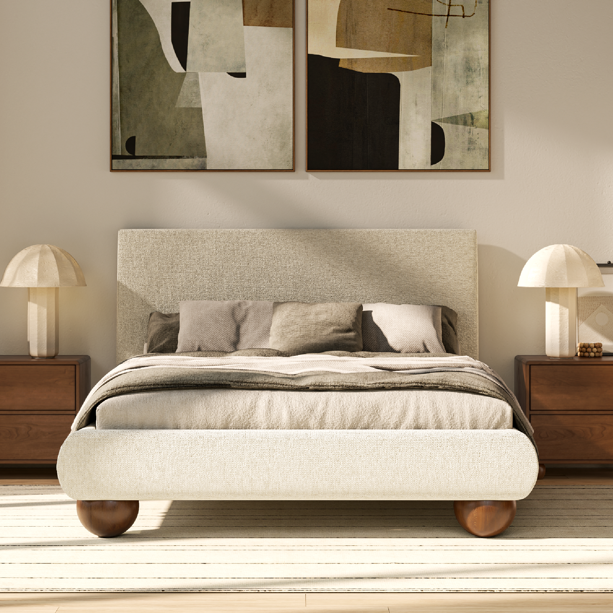 Roe Ball Leg Platform Bed
