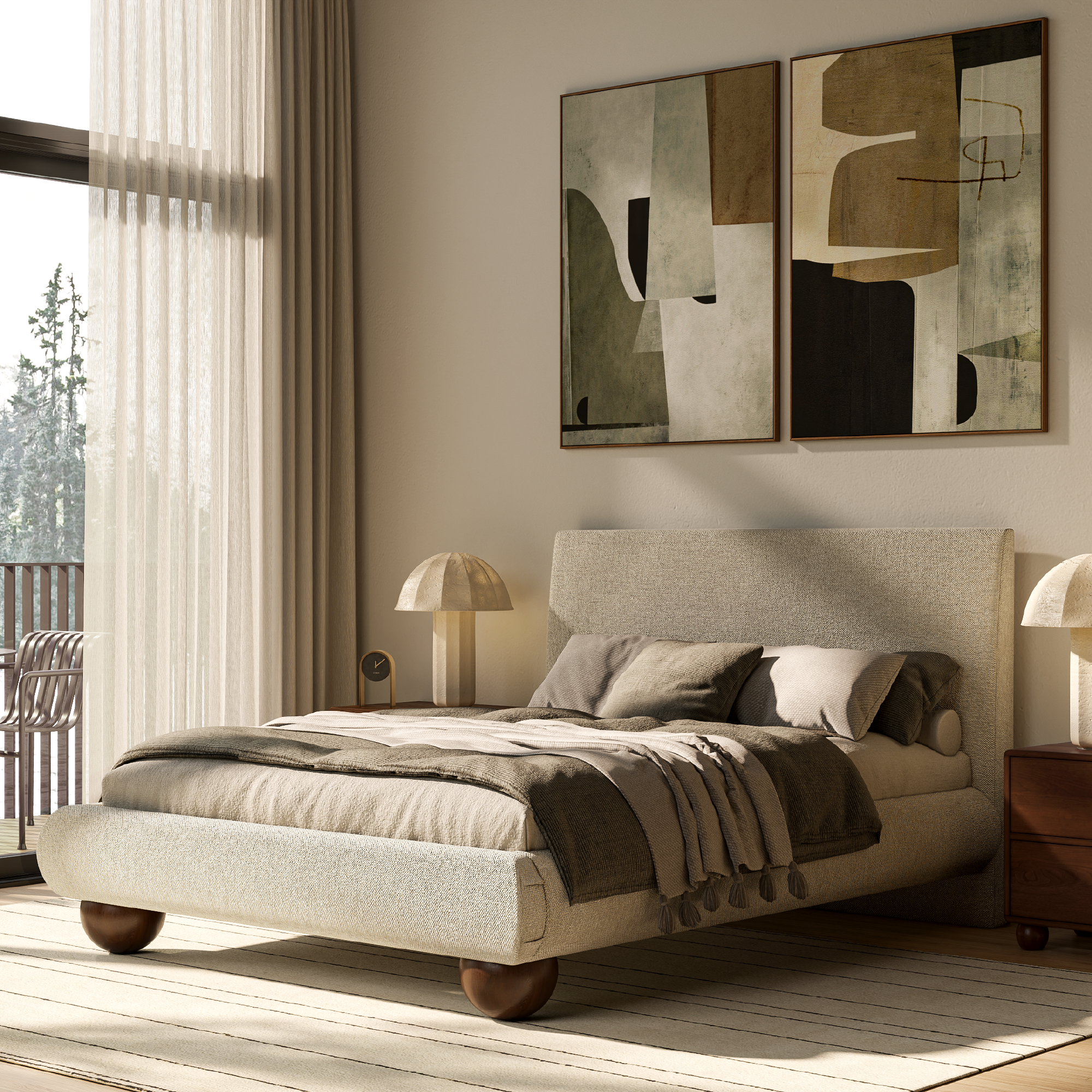 Roe Ball Leg Platform Bed
