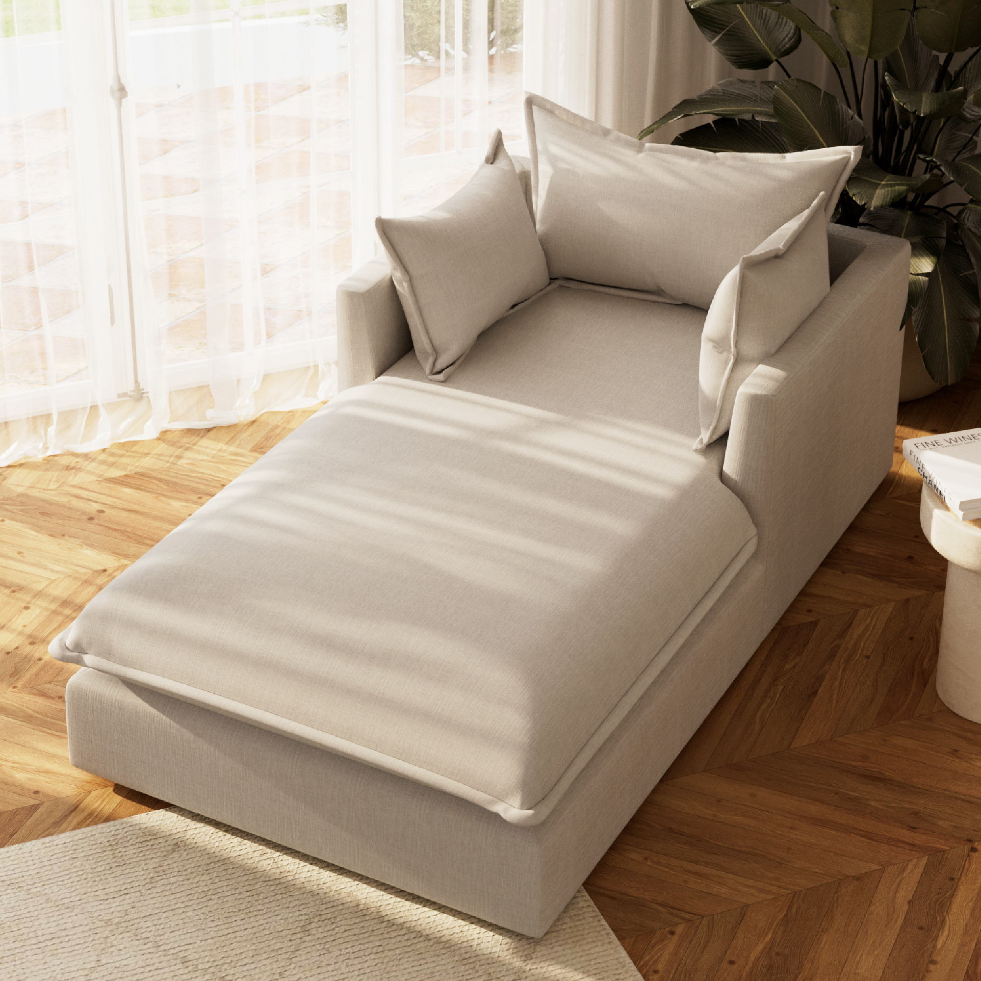 The Delano Flange Edge Chaise Lounge