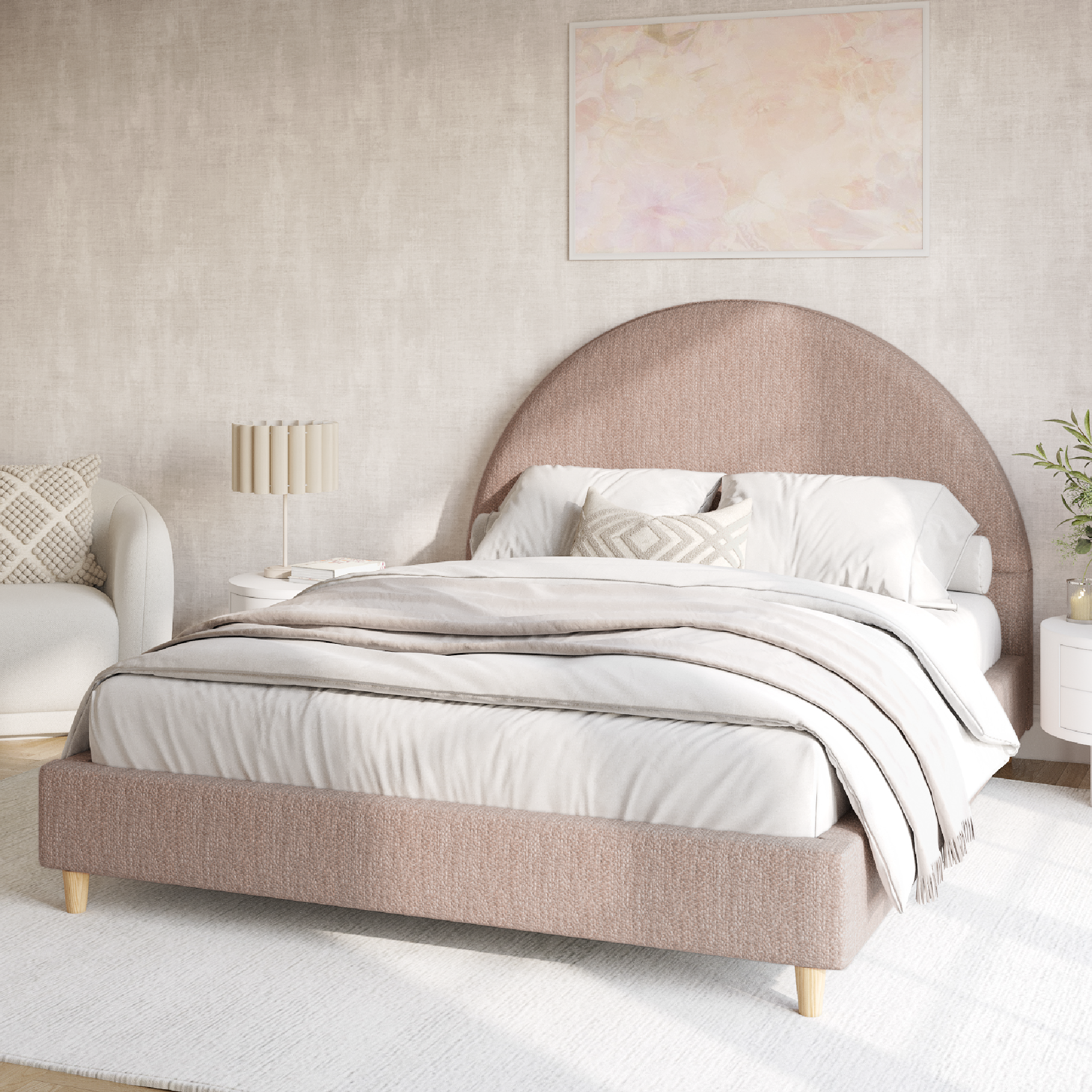 Boucle Arch Bed