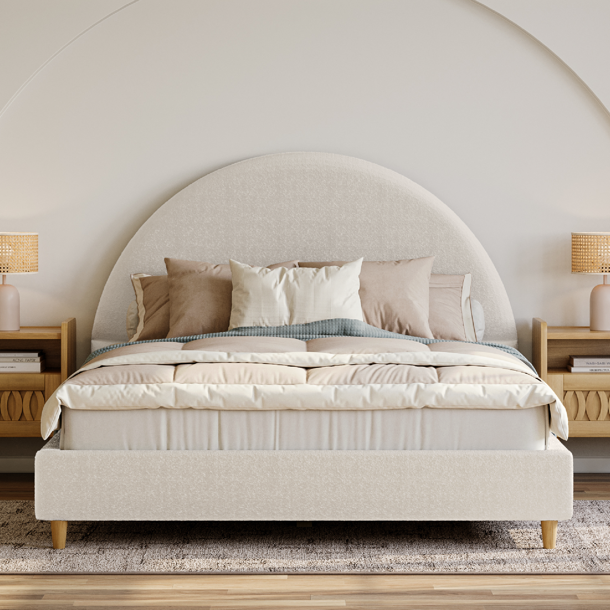 Boucle Arch Bed