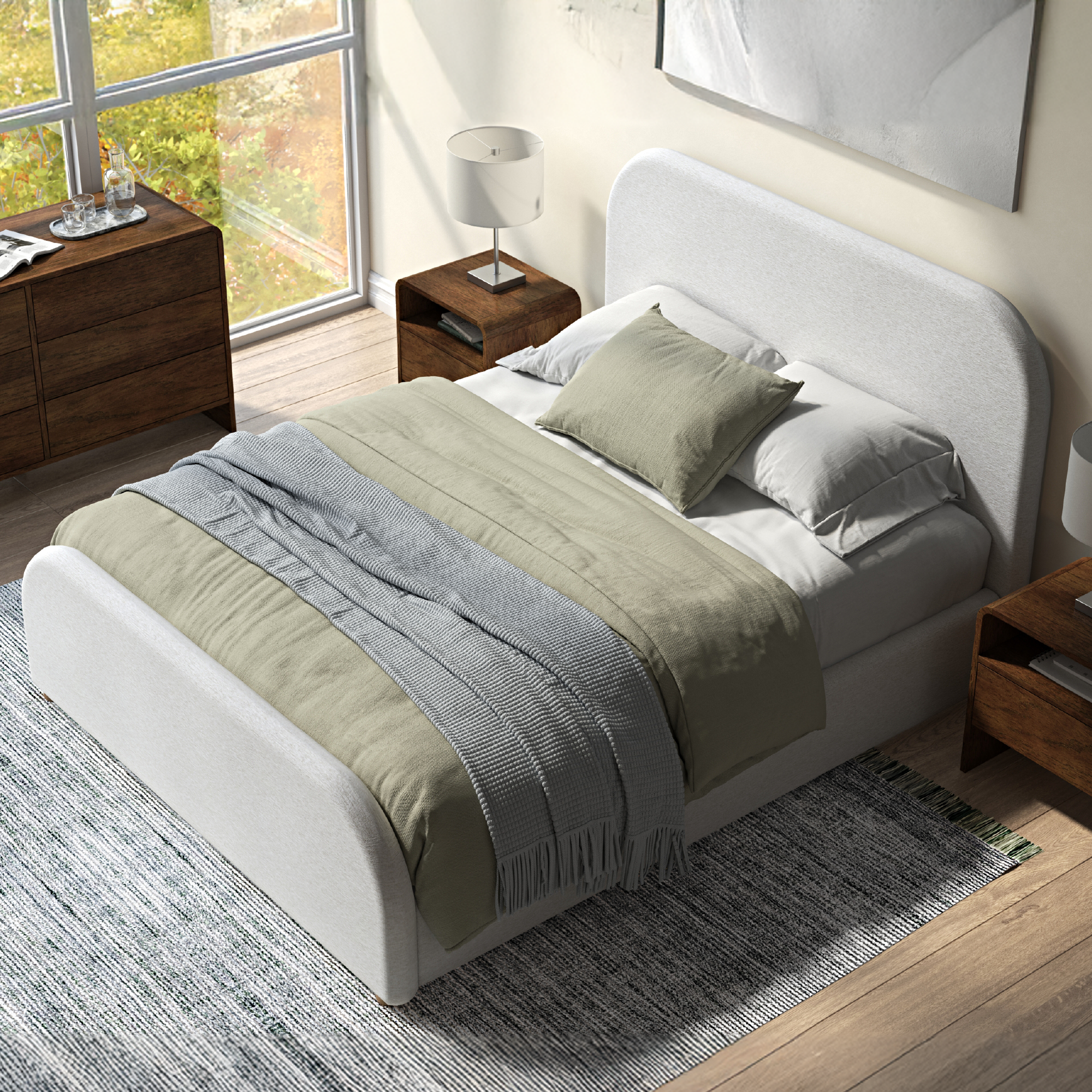 Pebble Solid Wood Walnut Nightstand
