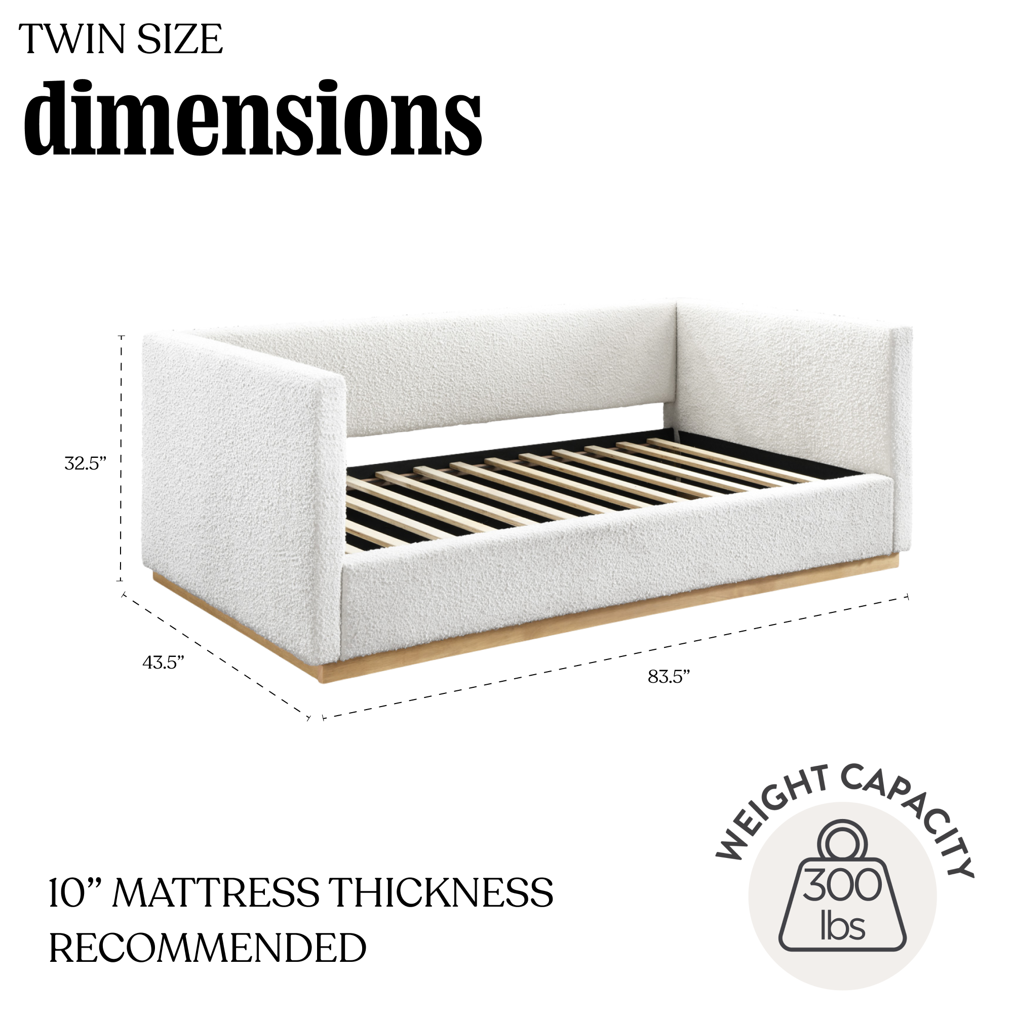 Porter Floating Boucle Twin Daybed