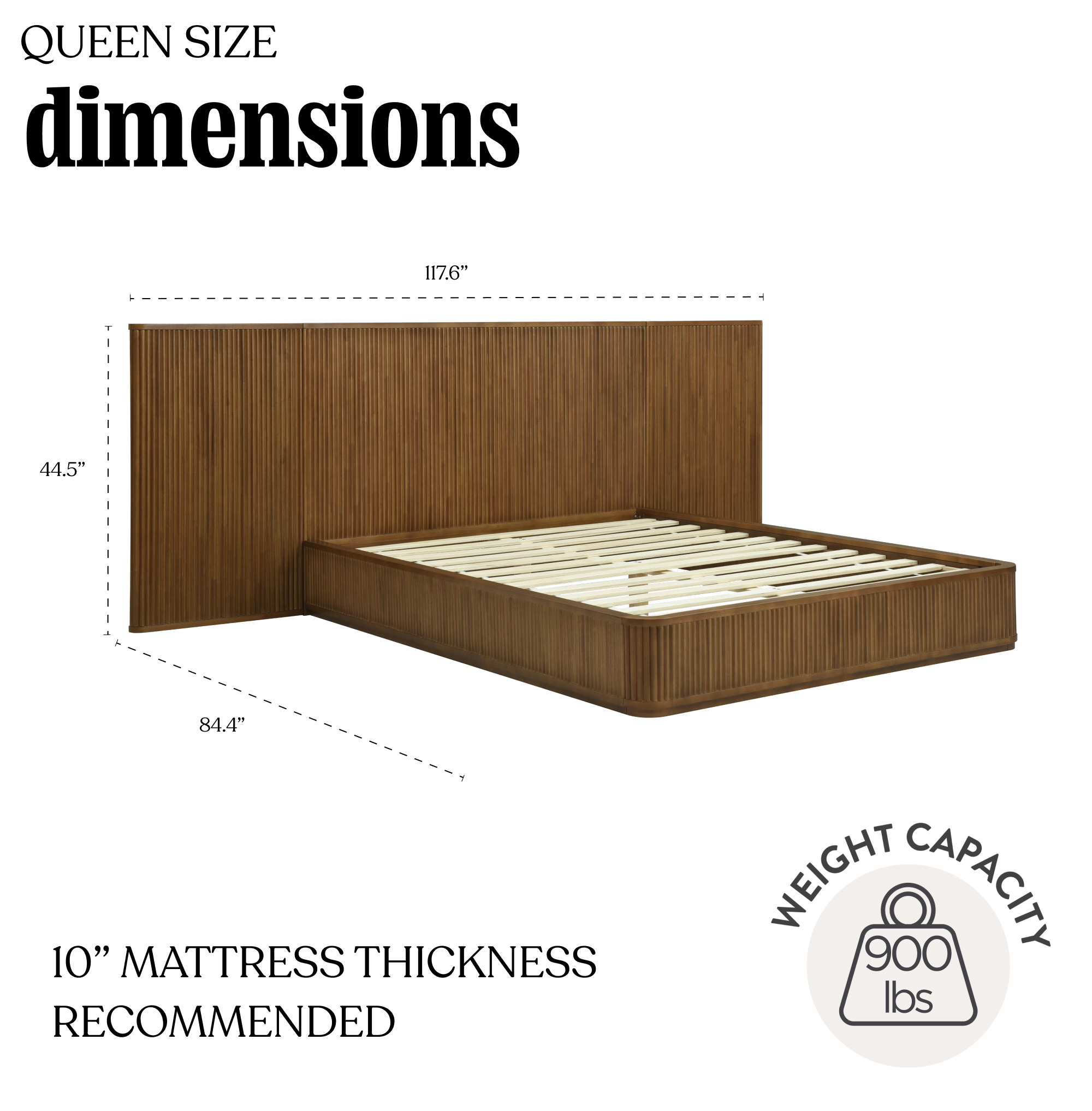 Windsor Fluted Solid Wood Bed