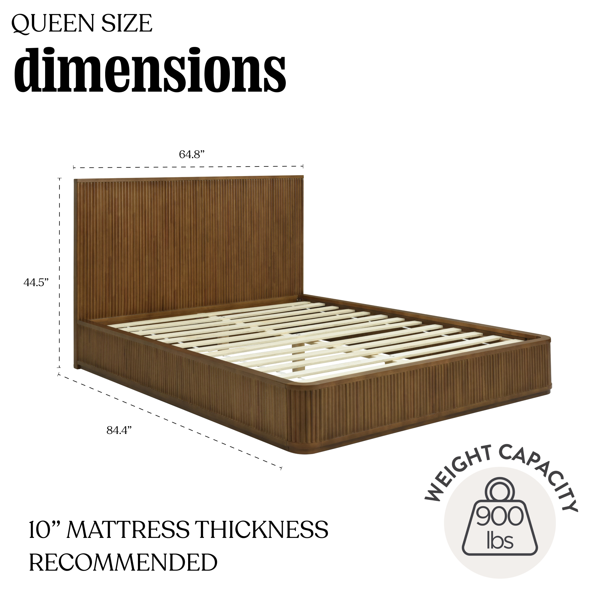 Windsor Fluted Solid Wood Bed