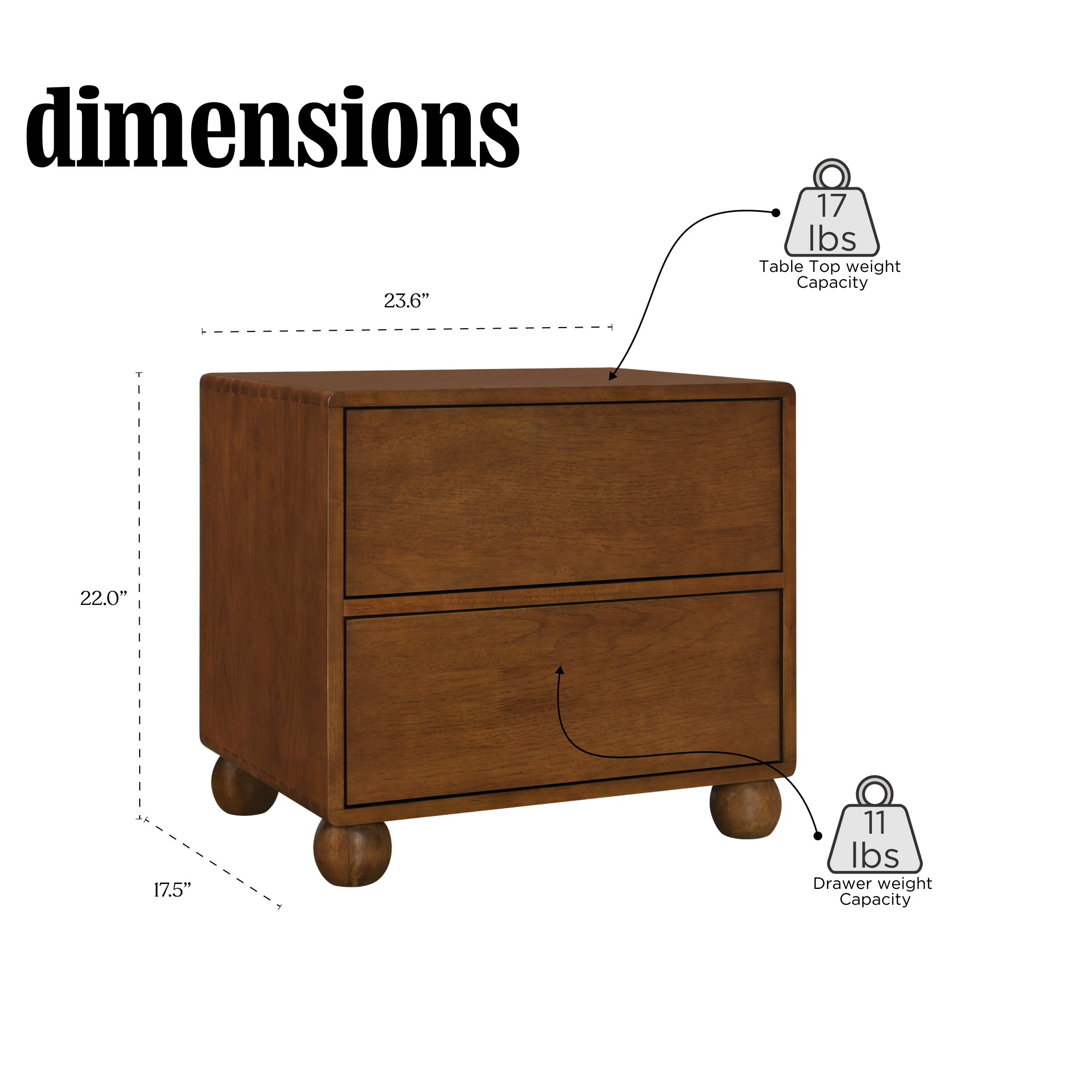 Roe Ball Feet Nightstand