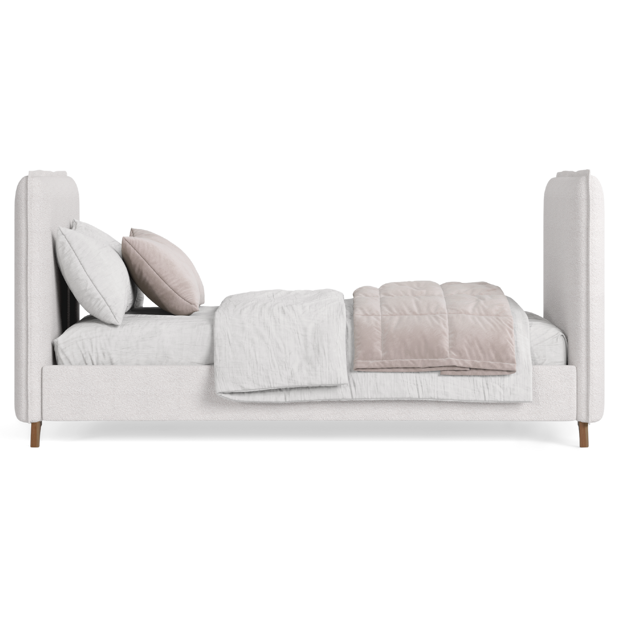 Lottie Queen Flange Edge Boucle Daybed – Elegant Design & Comfort