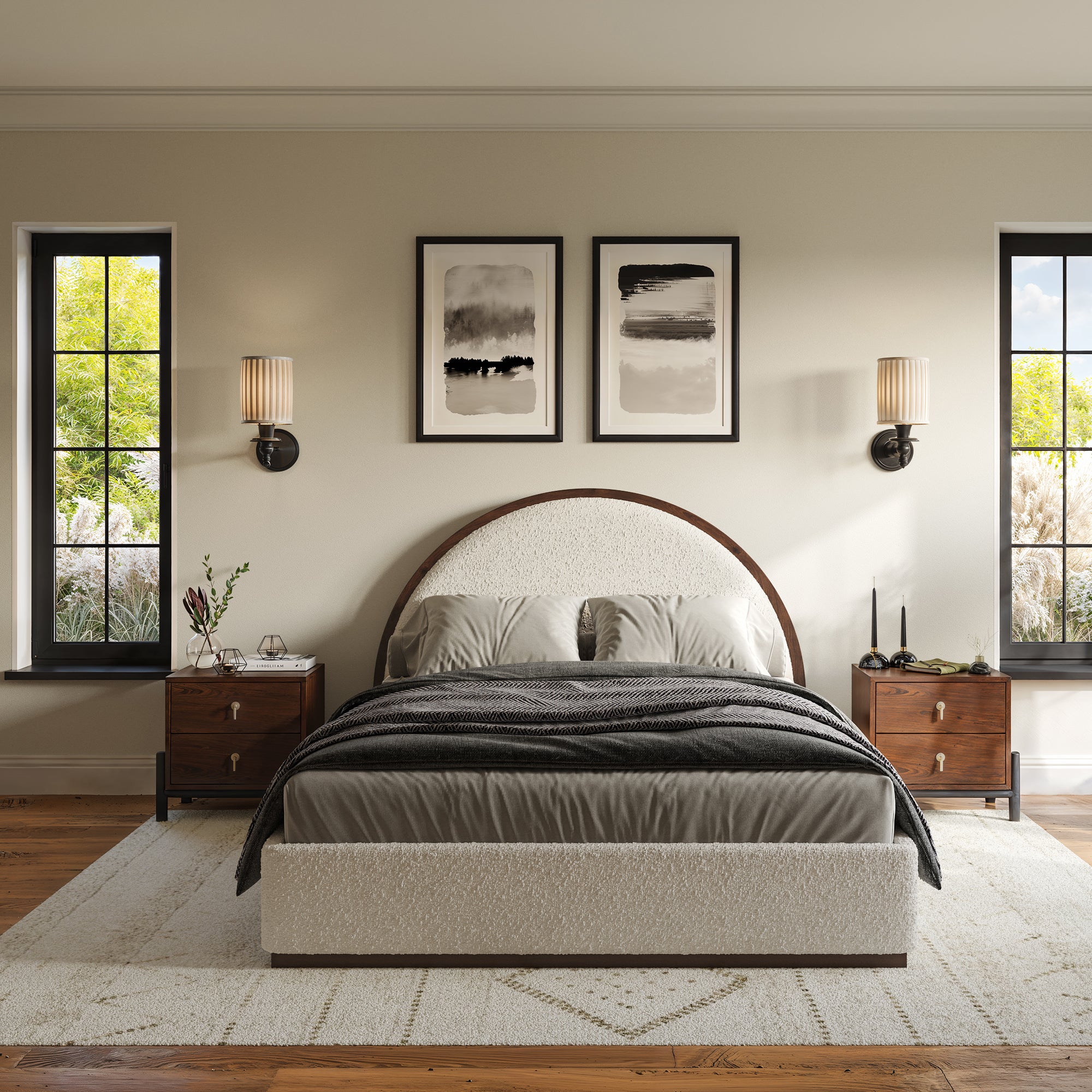 Holly Boucle Arch Bed