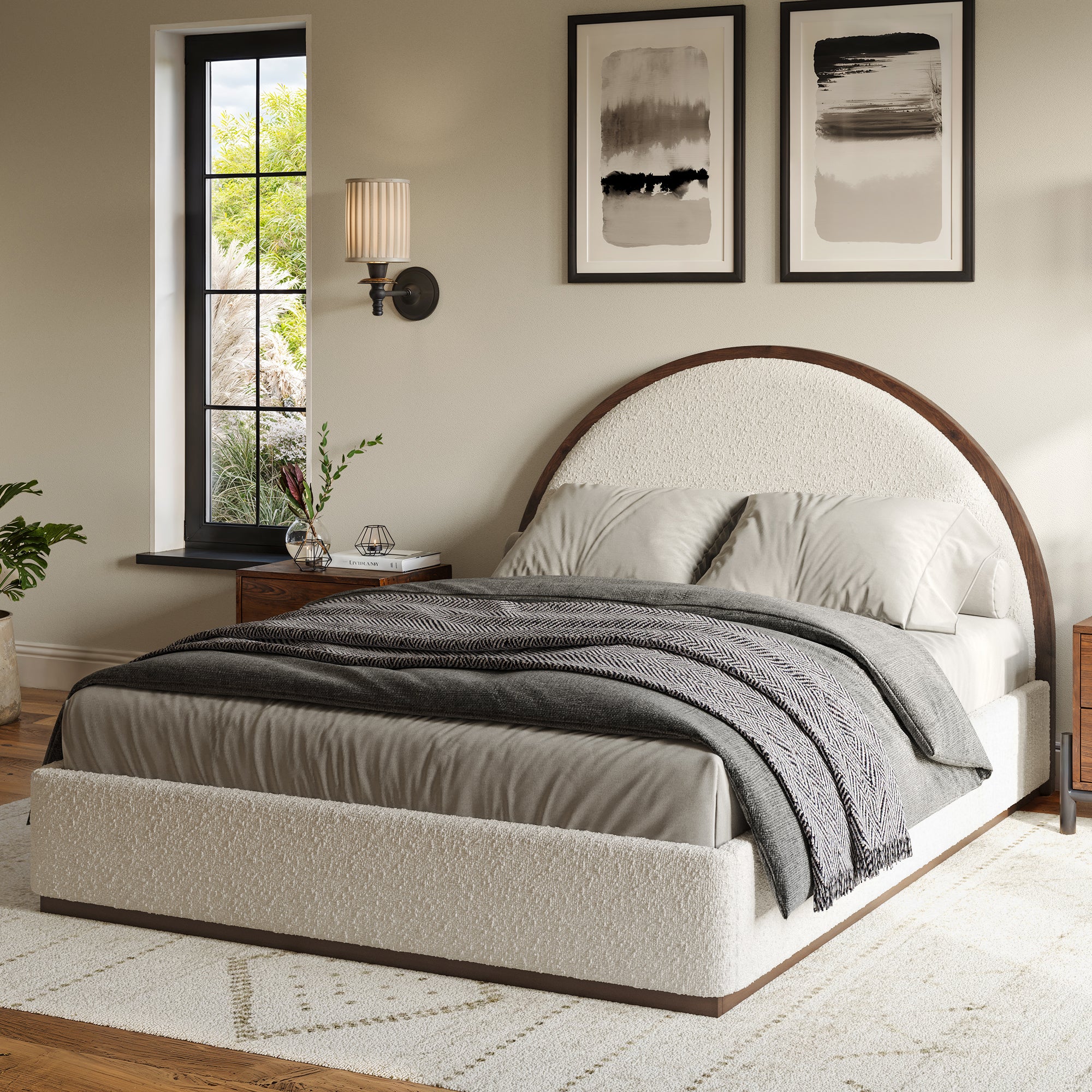 Holly Boucle Arch Bed