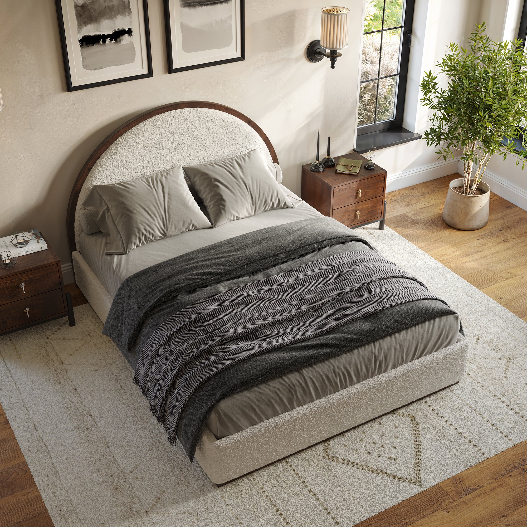 Holly Boucle Arch Bed
