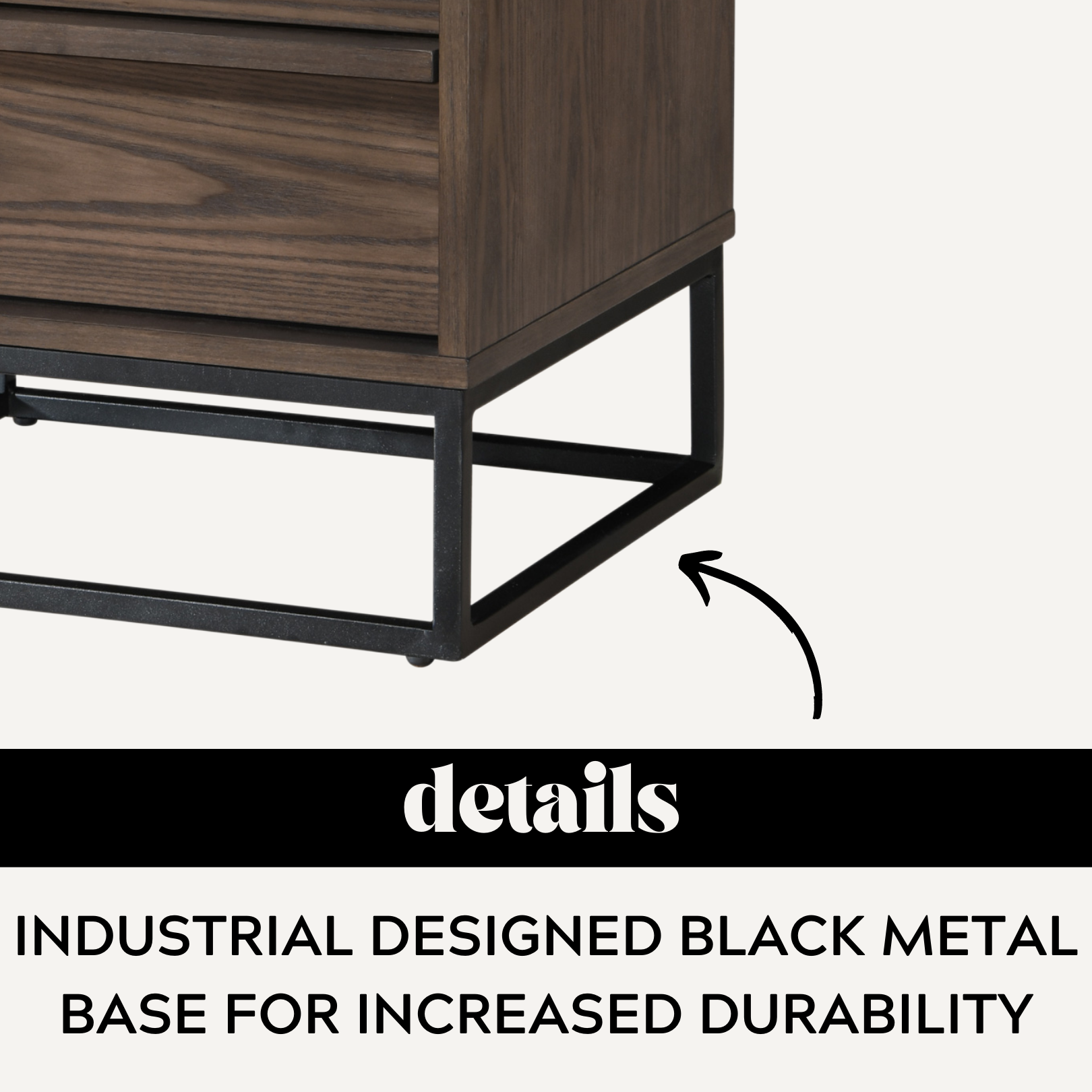 Cyra Fully Assembled Industrial Nightstand