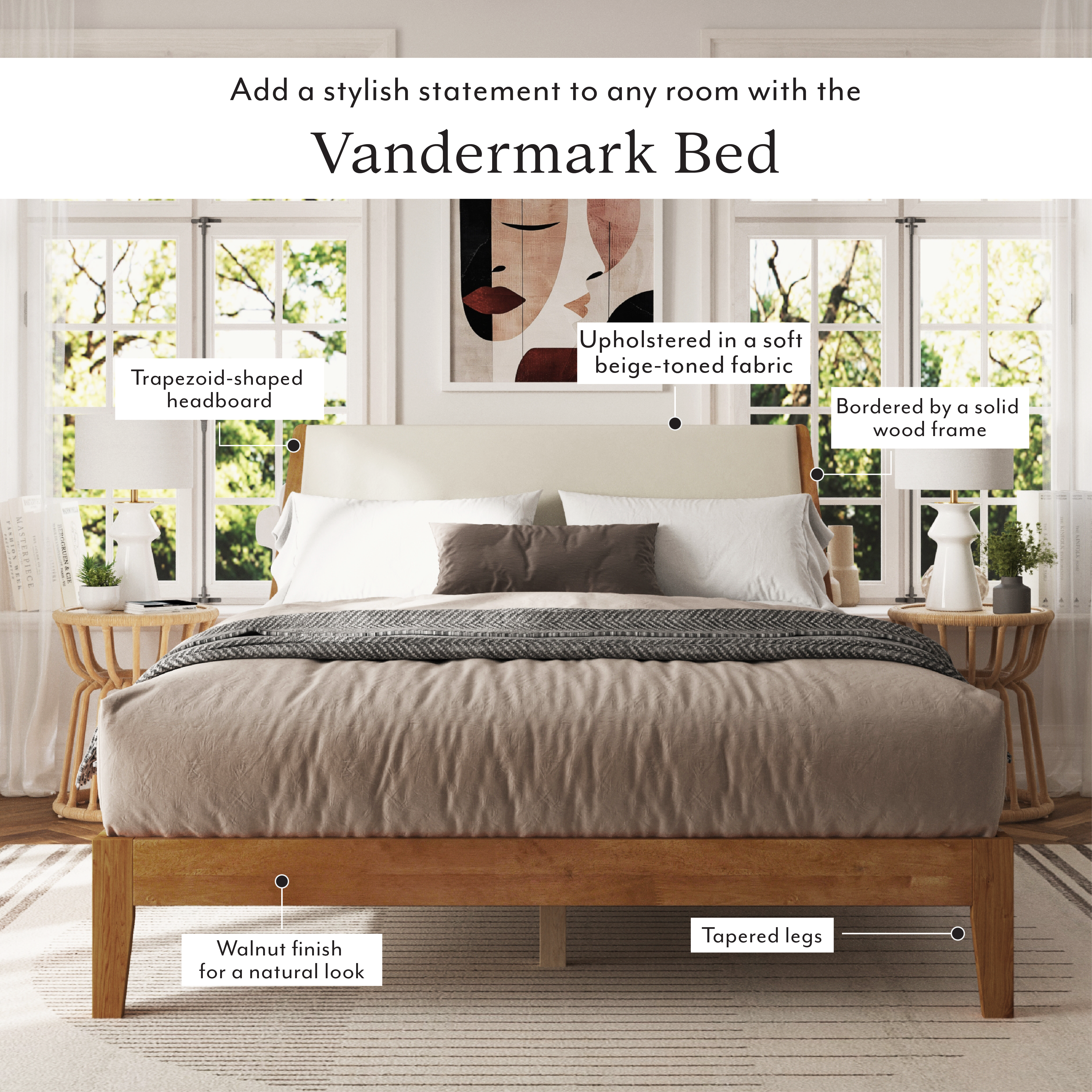 Vandermark Beige Bed