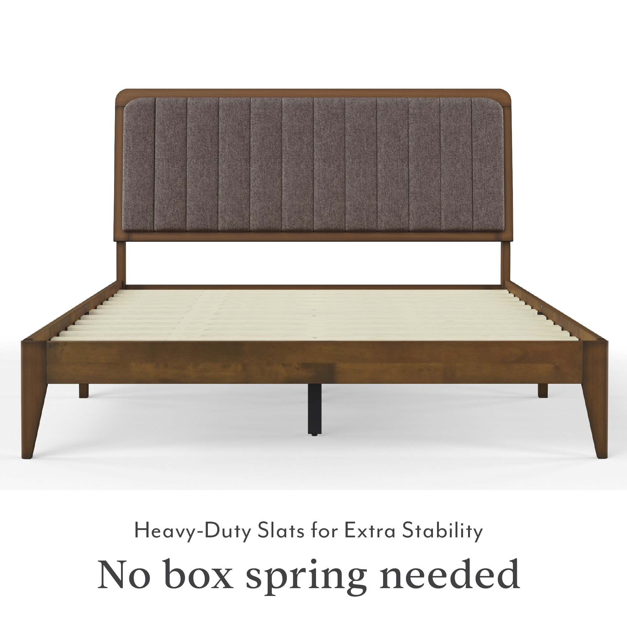 Raven Mid-Century Modern Solid Wood Bed