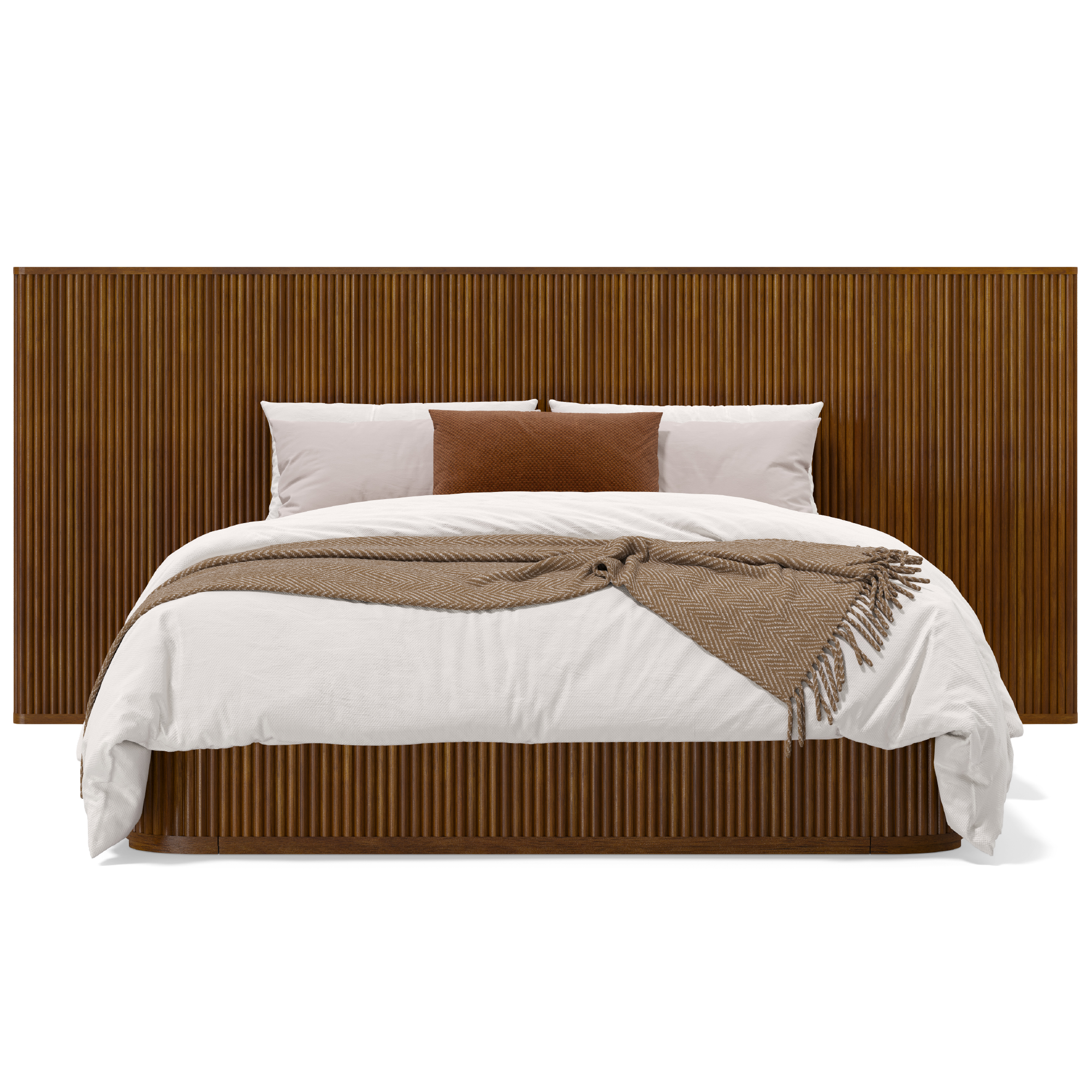 Harrison Fluted Solid Wood Bed