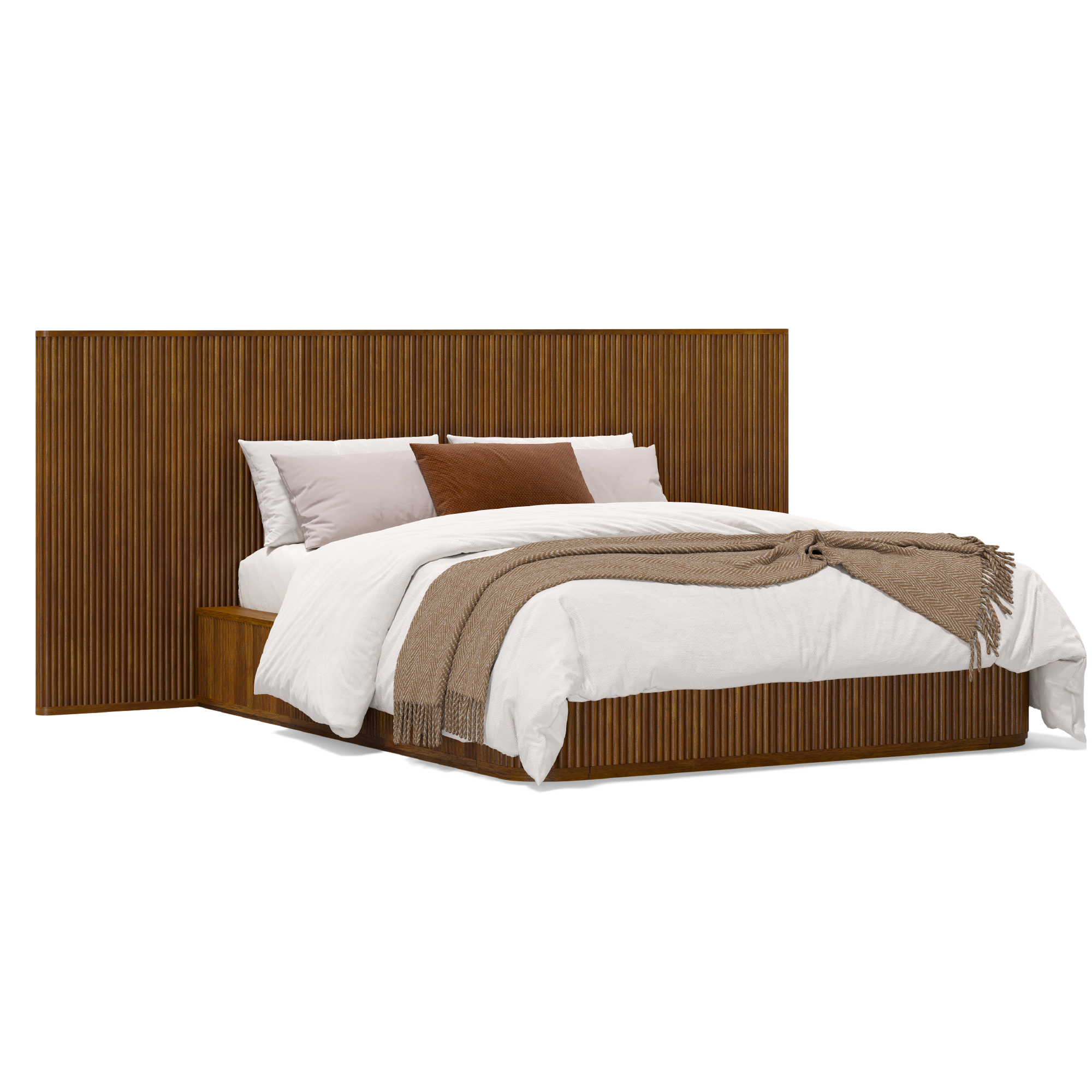 Harrison Fluted Solid Wood Bed