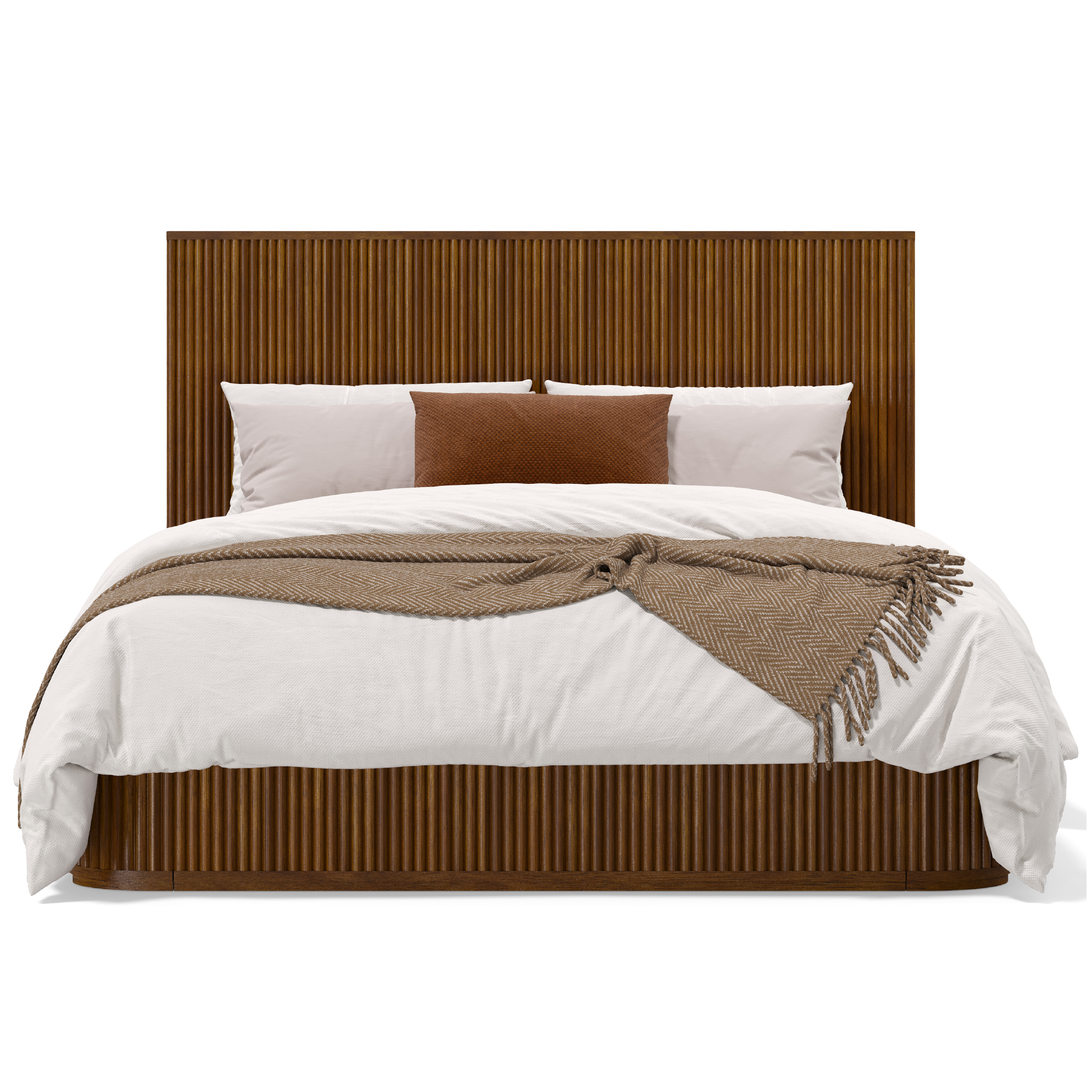 Harrison Fluted Solid Wood Bed