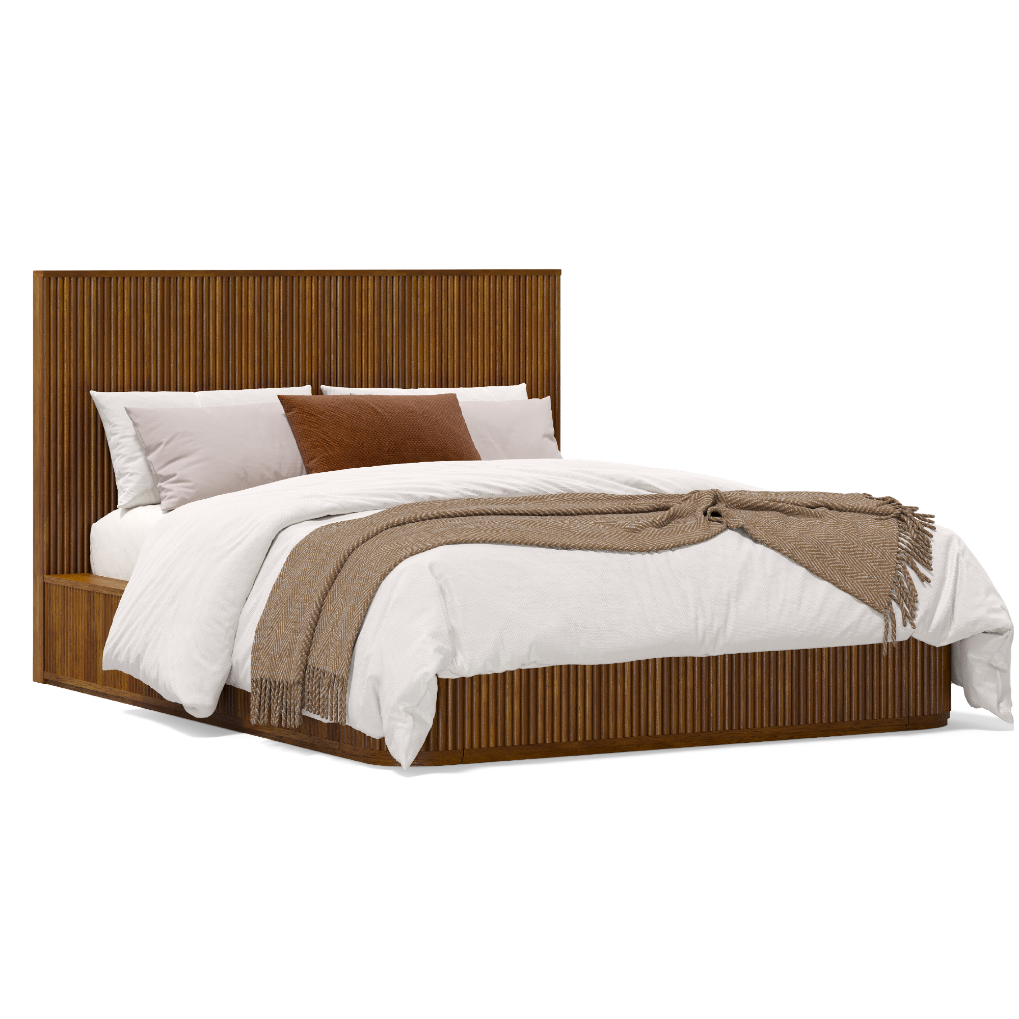 Harrison Fluted Solid Wood Bed