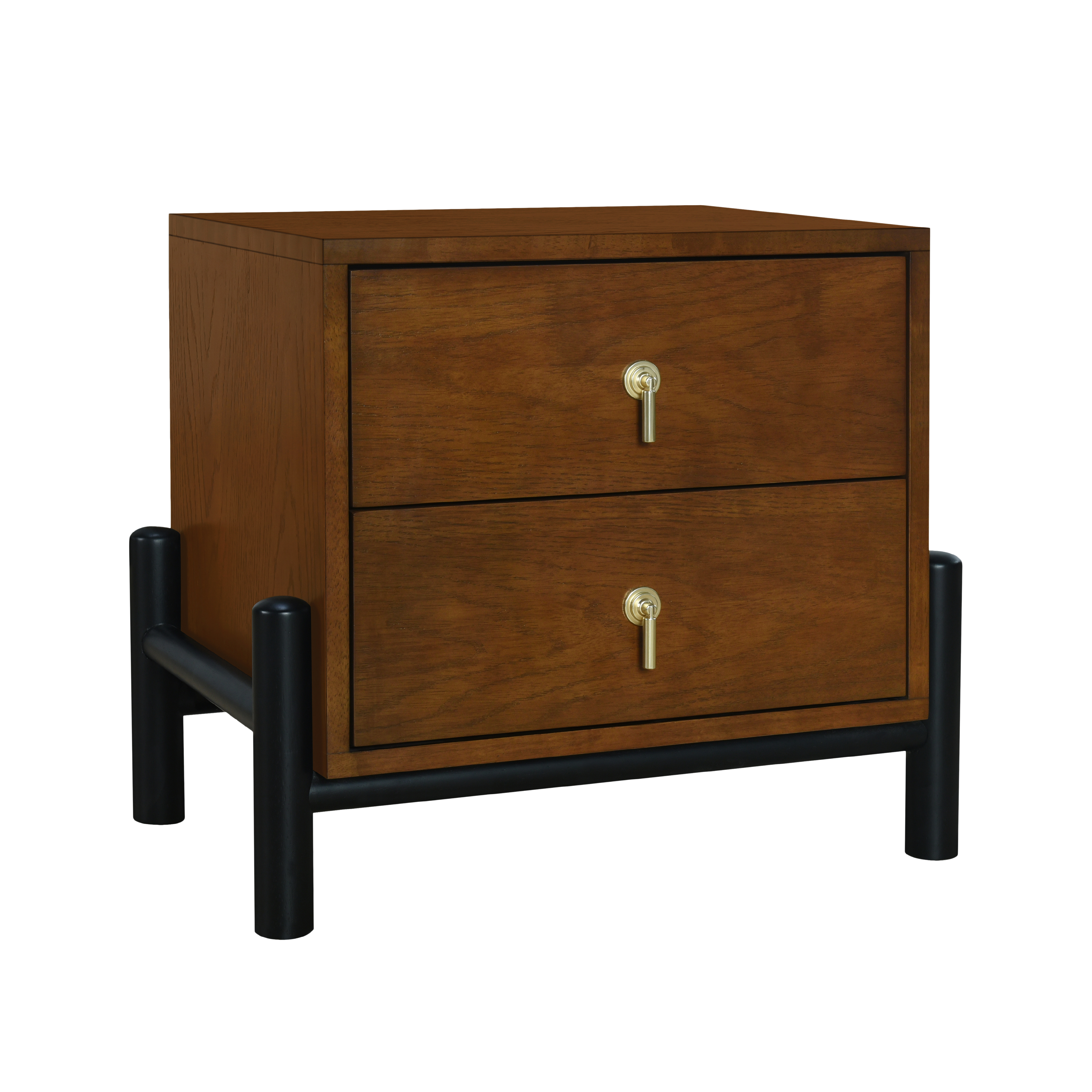 Luna 2-Drawer Solid Wood Nightstand