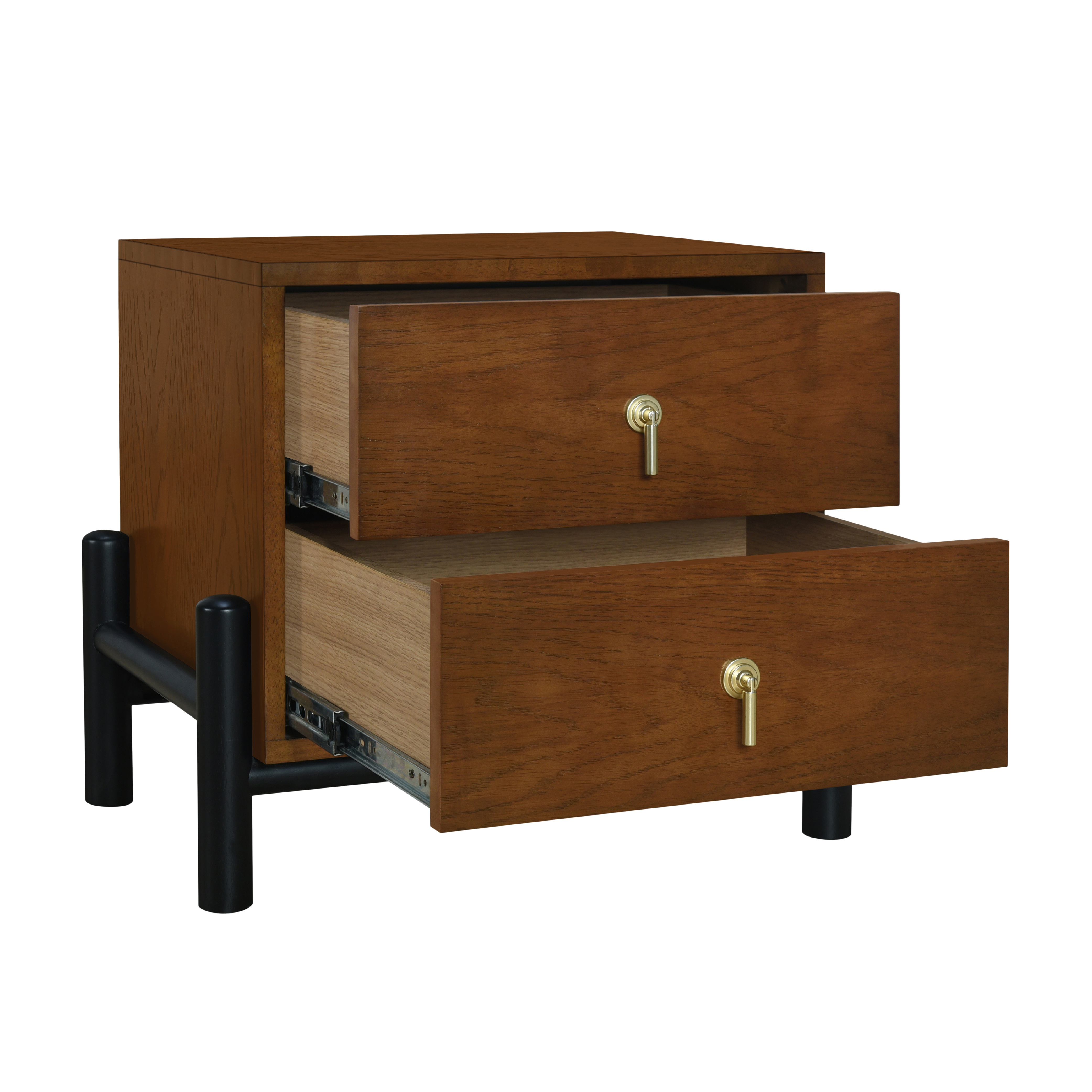 Luna 2-Drawer Solid Wood Nightstand