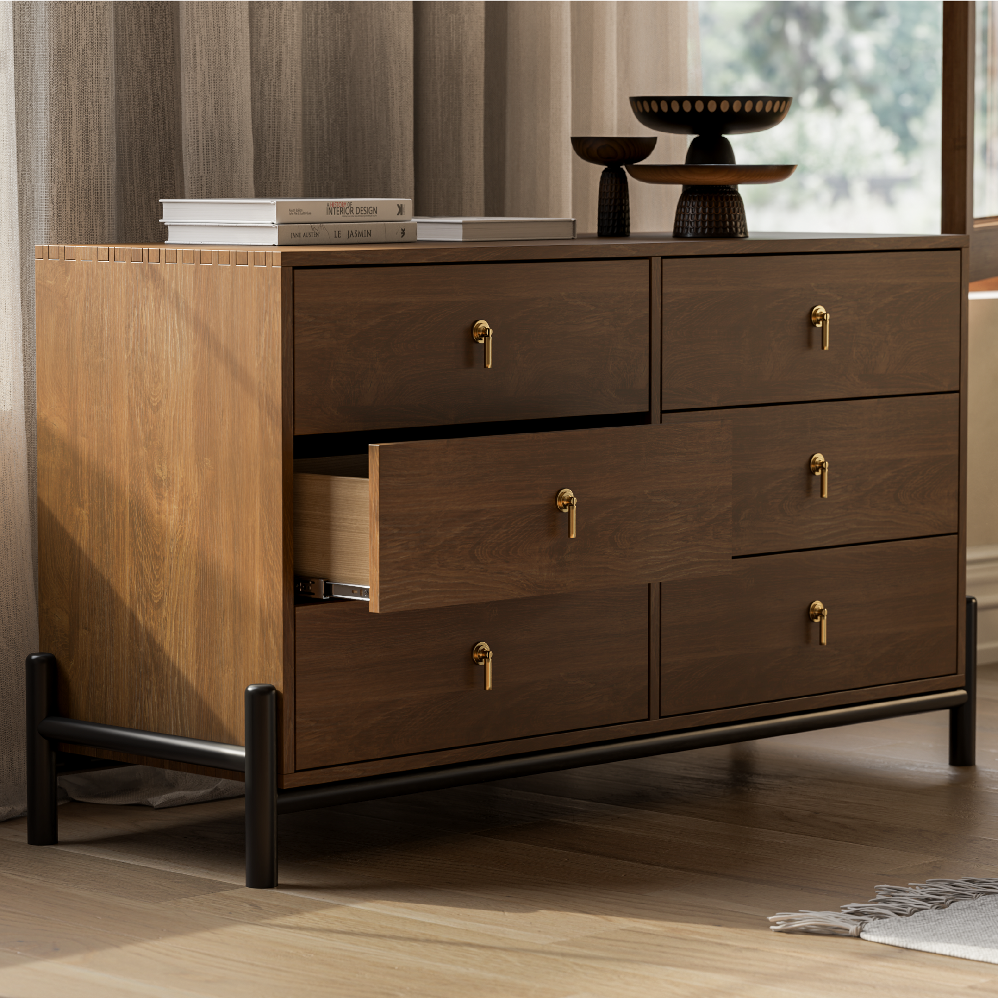 Luna 6-Drawer Solid Wood Dresser