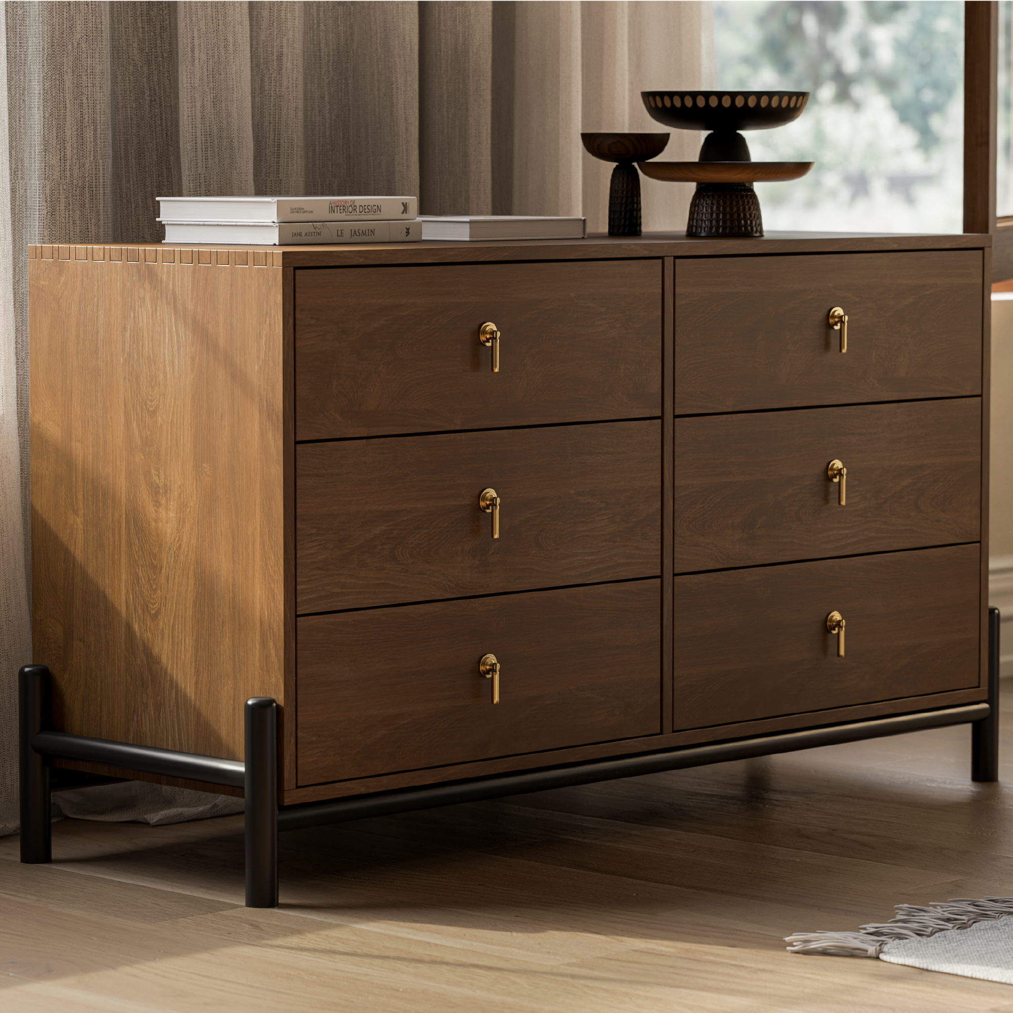 Luna 6-Drawer Solid Wood Dresser