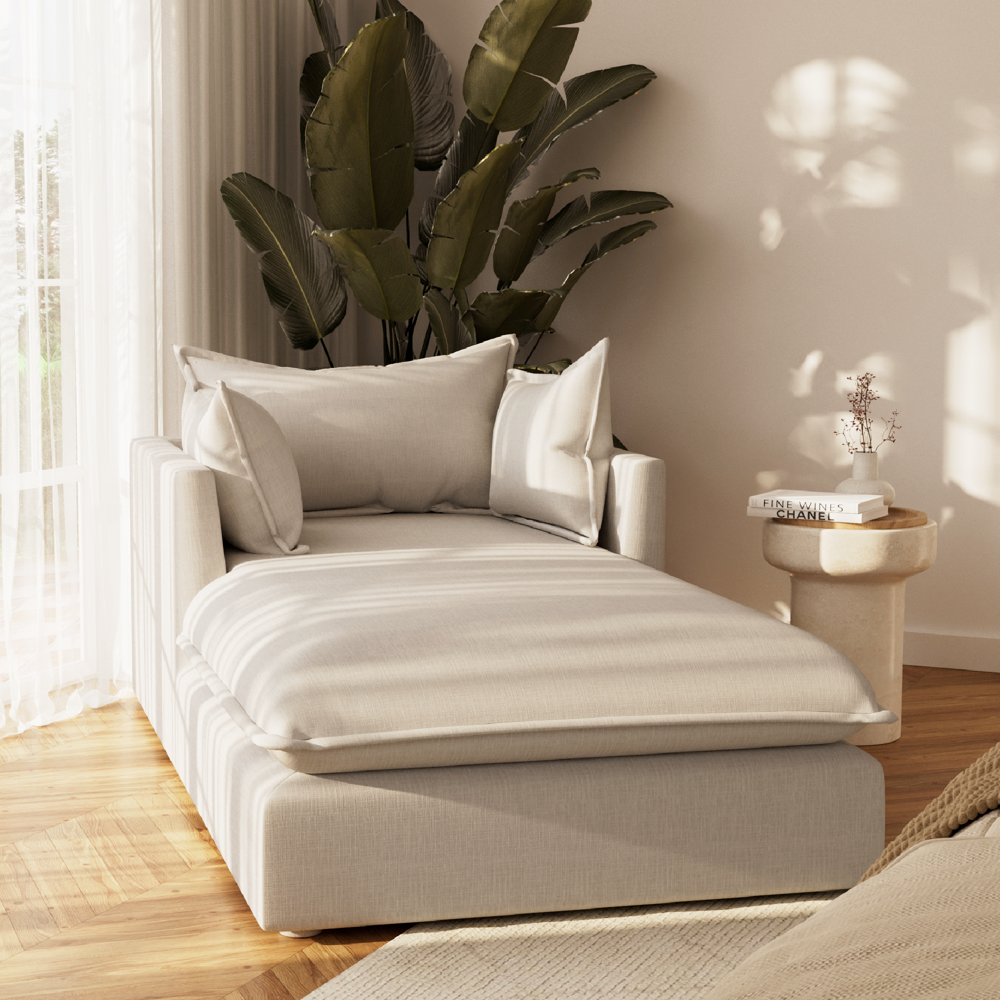 The Delano Flange Edge Chaise Lounge