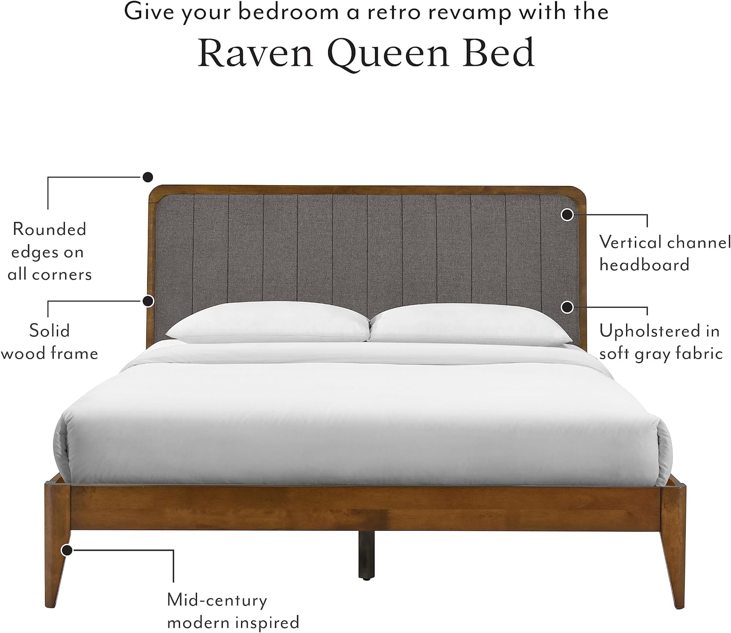 Raven Queen Bed Brown Walnut