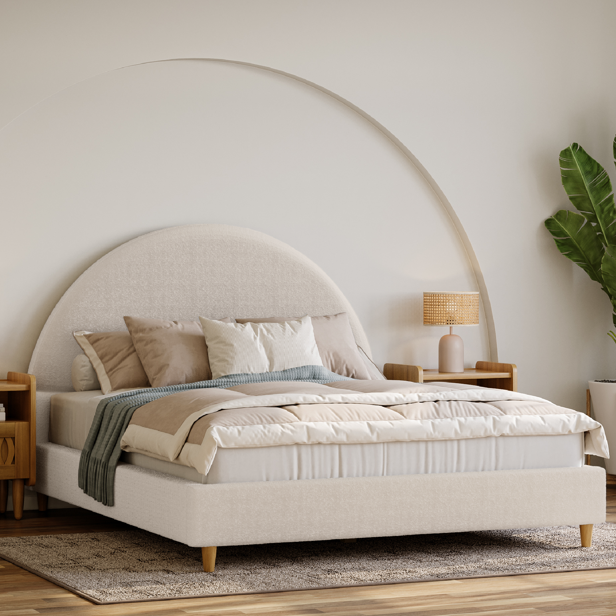 Boucle Arch Bed