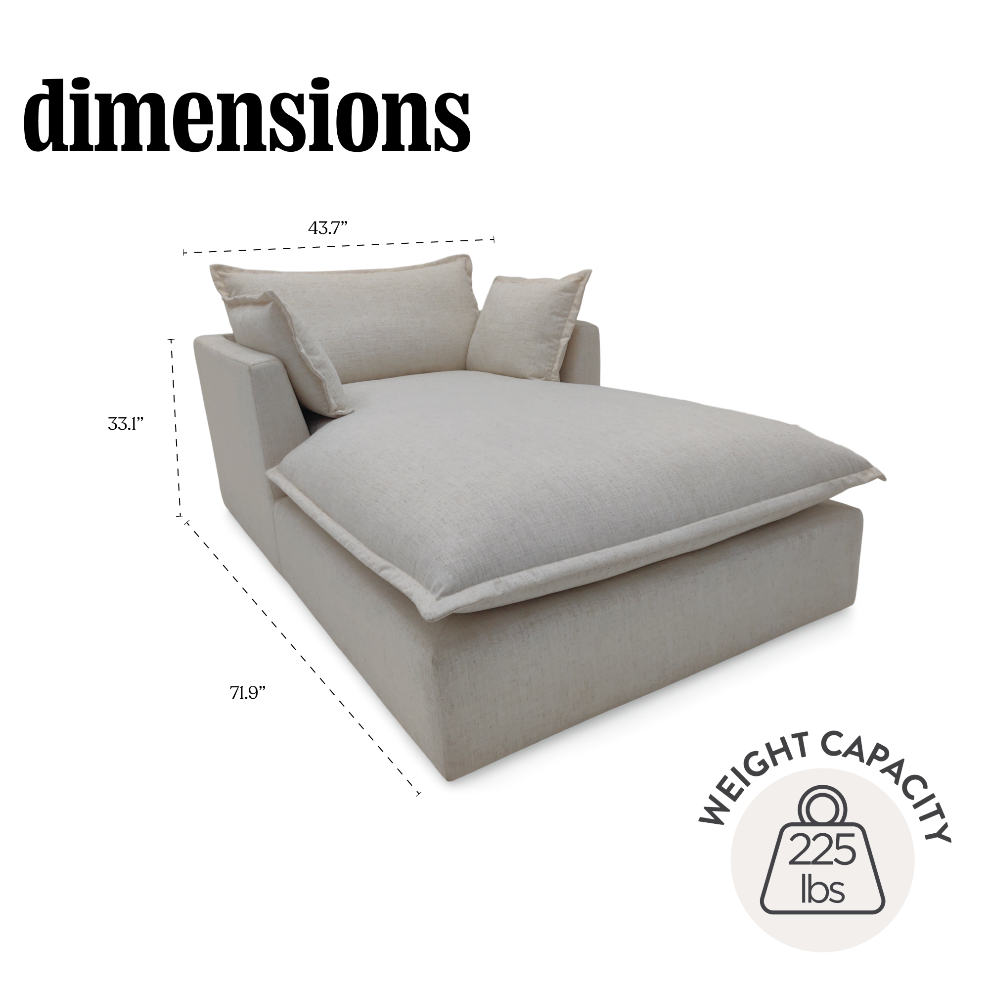 The Delano Flange Edge Chaise Lounge
