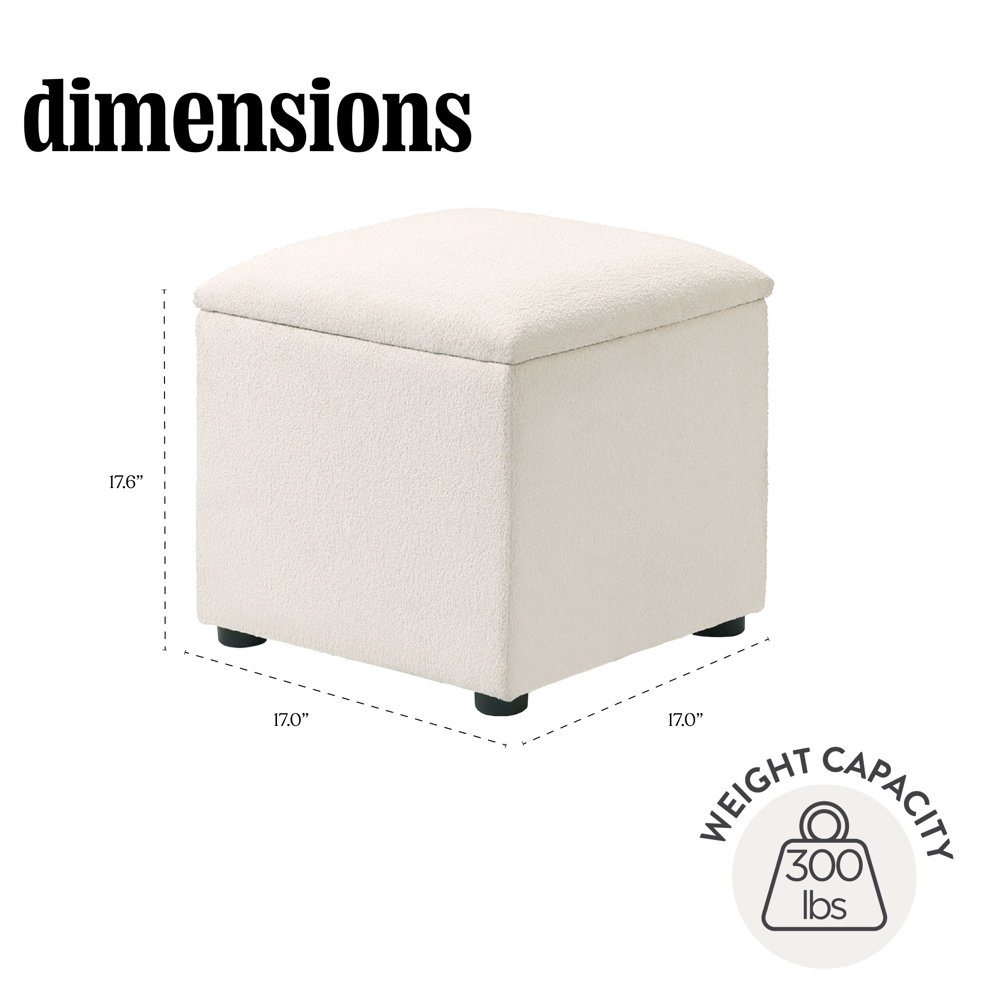 Boucle Ottoman with Storage