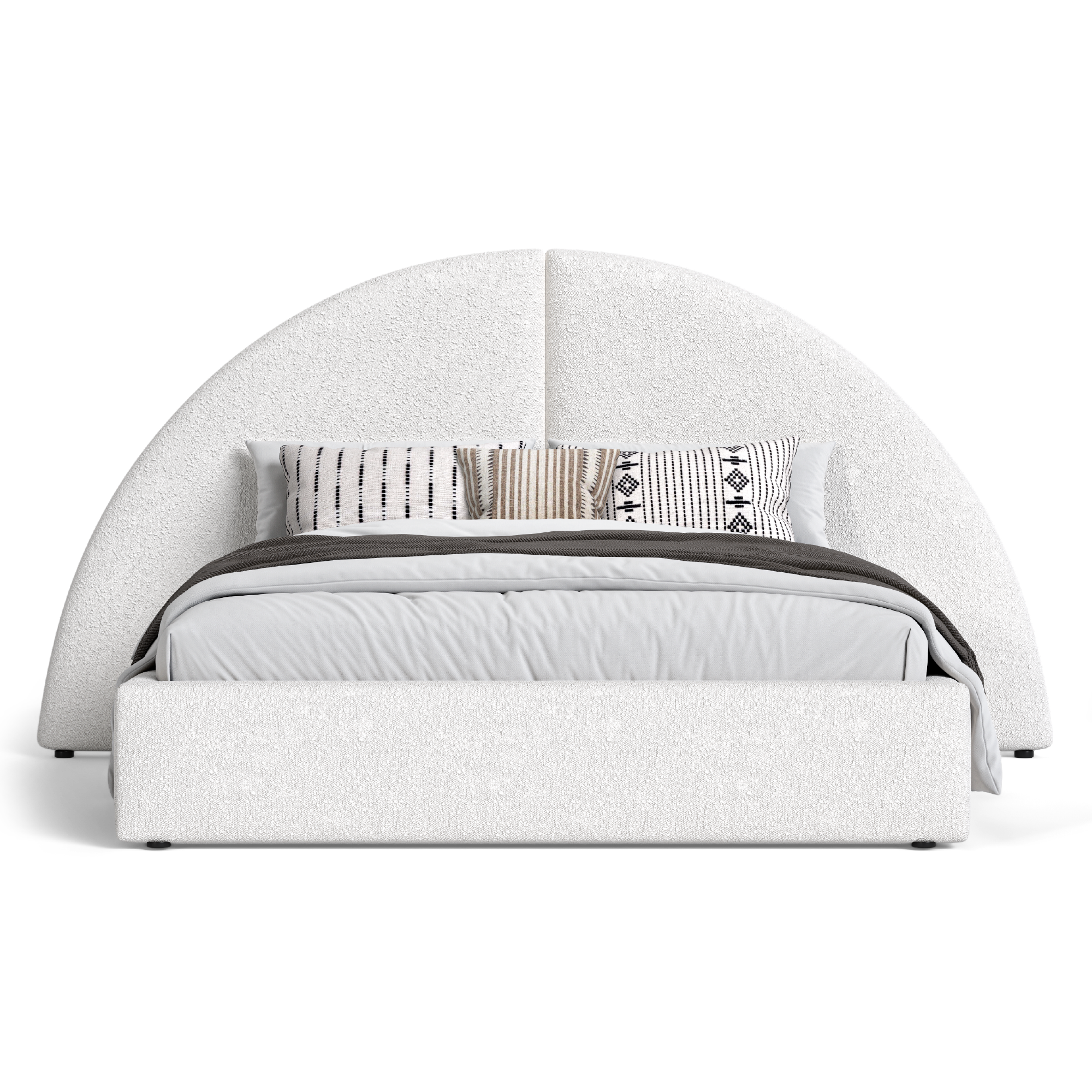 Odessa Extended Arch Headboard Boucle Bed